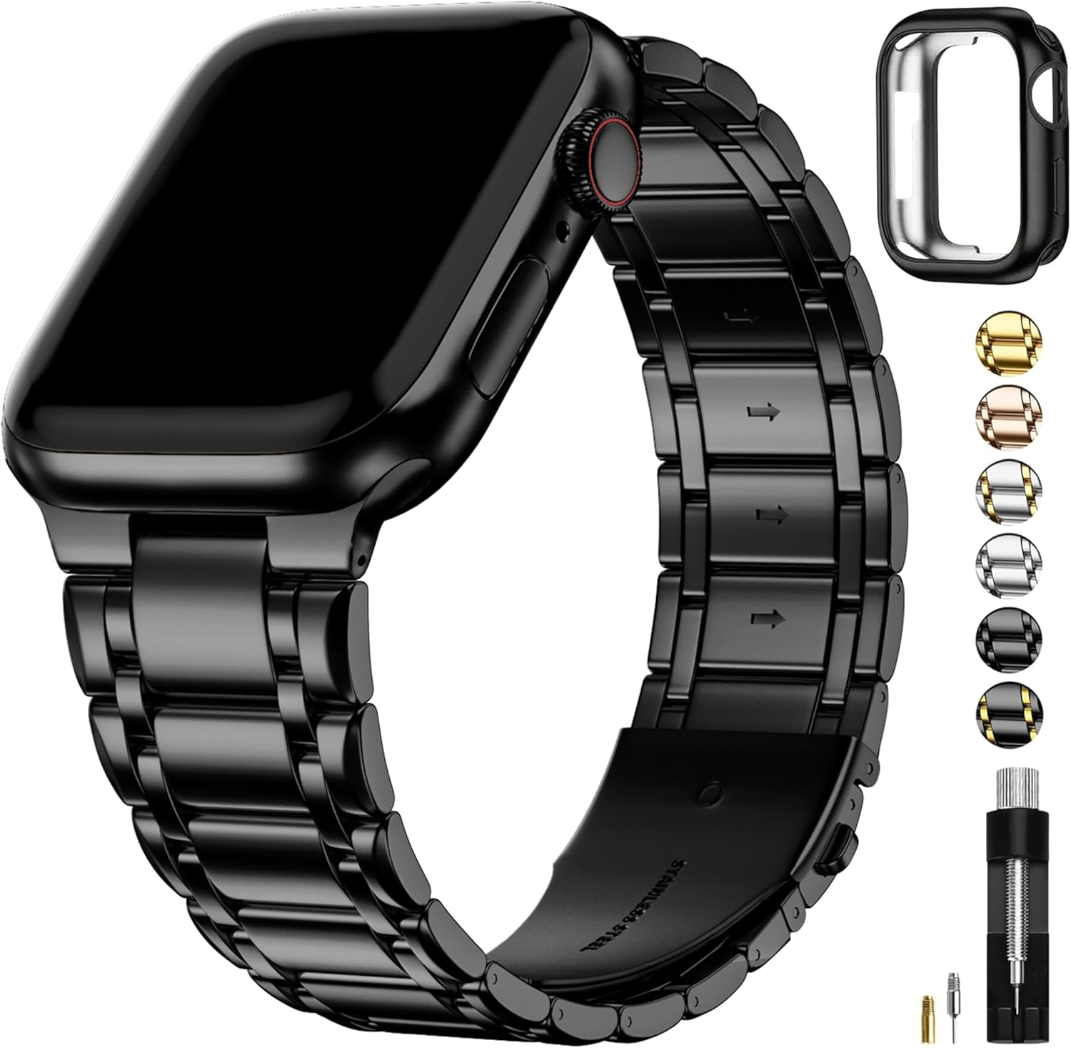Fullmosa Bands Compatible with Apple Watch Band 45Mm 44Mm 42Mm 46Mm 49Mm 41Mm 40Mm 38Mm with Case,Steel Watch Bracelet Metal Strap for Iwatch Series 11 10 9 8 7 6 5 4 3 2 1 SE3/2/1 Ultra3/2/1