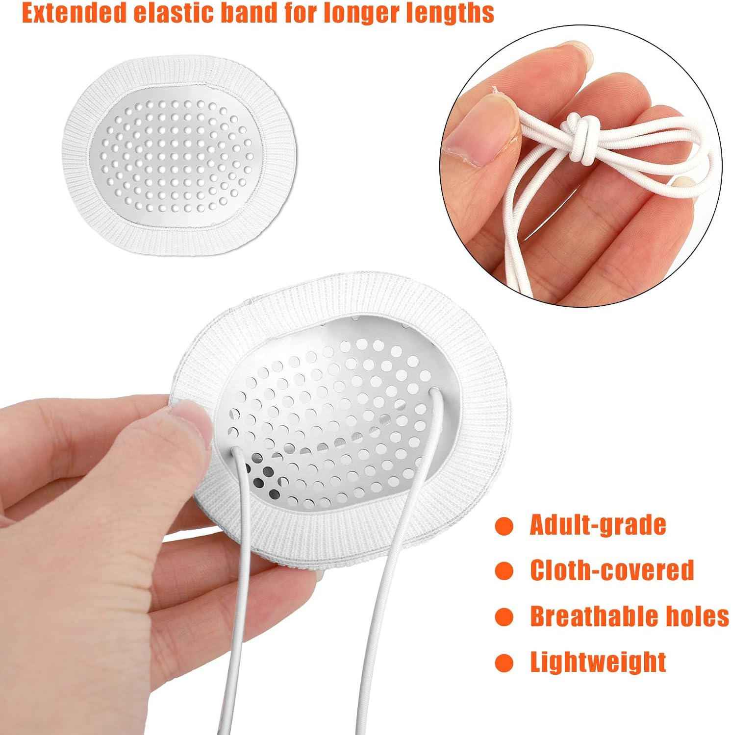 Eye Shield after Surgery, Aluminum Protective Breathable Eye Patch Cover for Adults with Extended Elastic Strap and White Cloth Covering for Sleeping and after Surgery image number 4