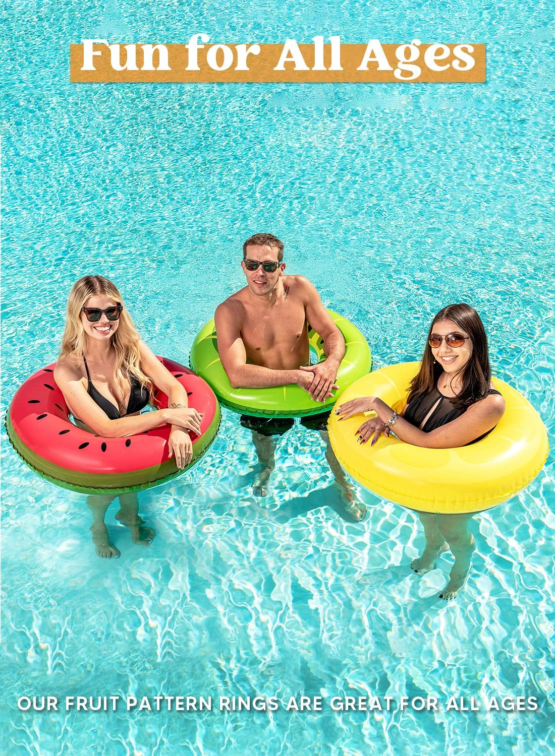 JOYIN Inflatable Swim Tube Raft (3 Pack), Pool Toys for Swimming Pool Party Decorations image number 1