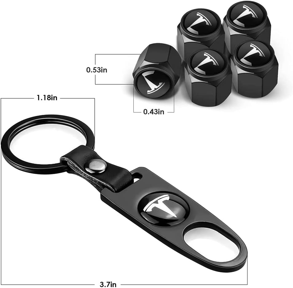 For Tesla Wheel Cap Kit, Tesla Model 3 Aero Wheel Cap Kit Wheel Lug Nut Covers Hub Center Cover Nut Cover Caps with Tyre Valve Caps for Tesla Model 3 Wheel (Black) - Black 30Pcs image number 3