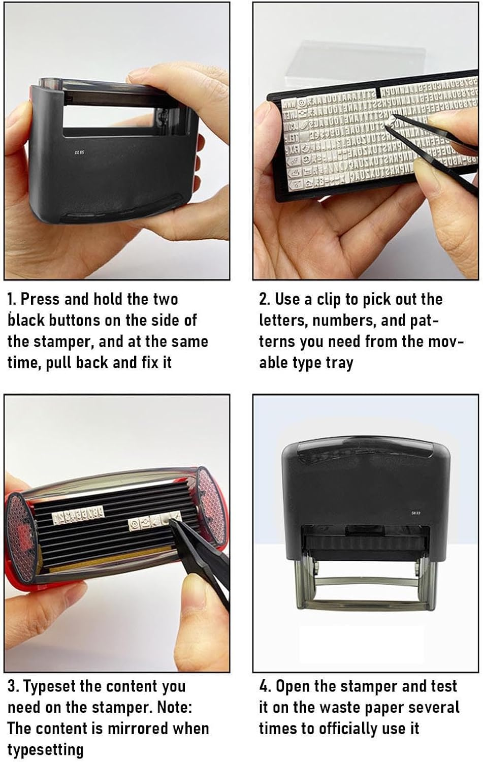 58X22Mm Large Custom Stamp, Customizable Personalized Self Inking Address Stamps, for Address, Date, Letter, Number image number 3