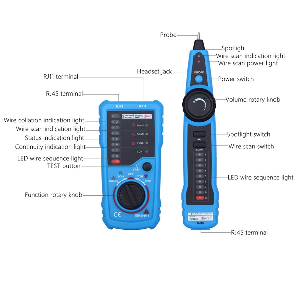 Line Finder, Eacam Multi-Functional Handheld Wire Tester Tracker, Line Finder Cable Testing Tool for Network Maintenance image number 5