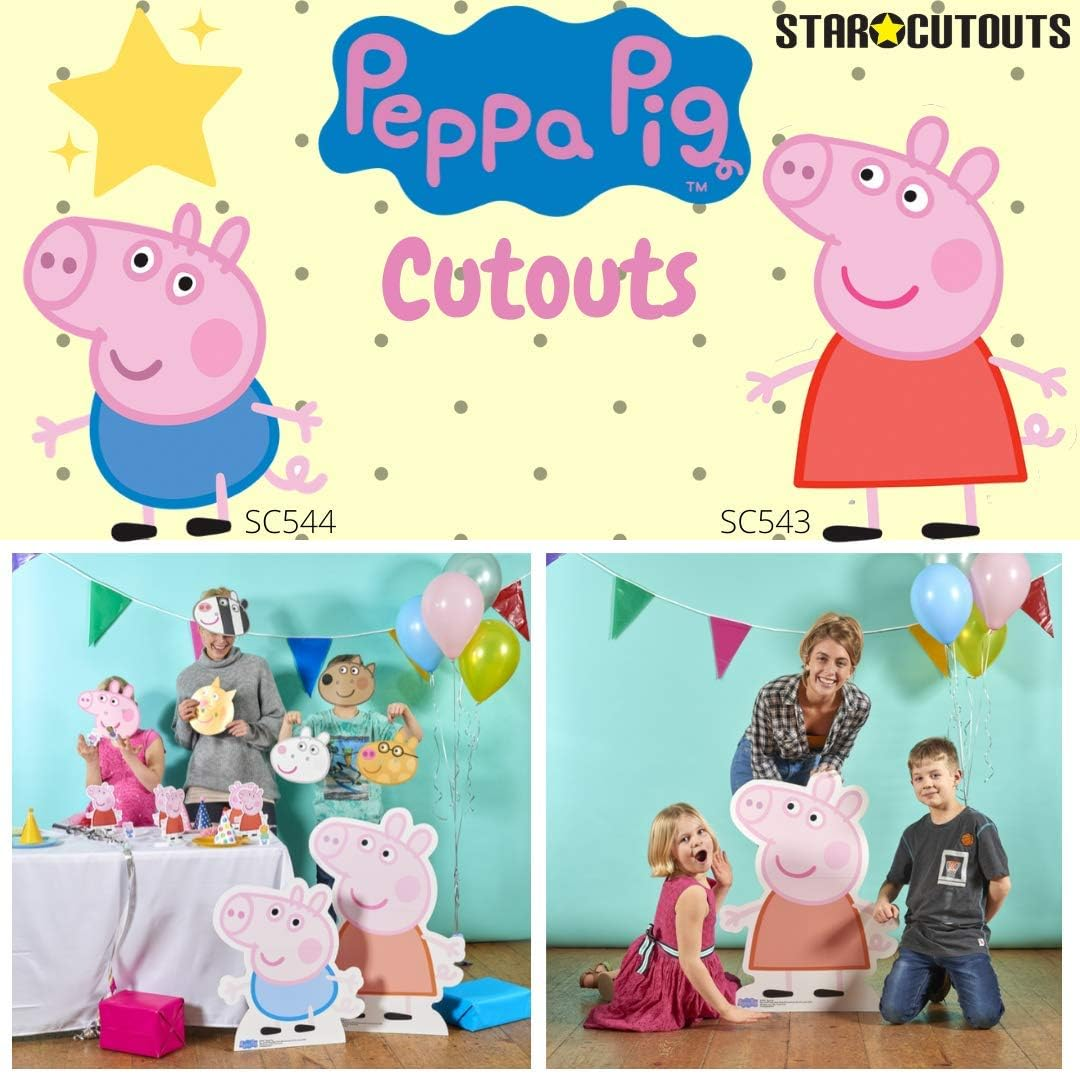 Star Cutouts Ltd SMP91 Pig Party 6 Pack-Peppa, Zoe, Suzie, Candy, Dany & Pedro Dany/Pedro Mask, Transparent, One Size image number 3
