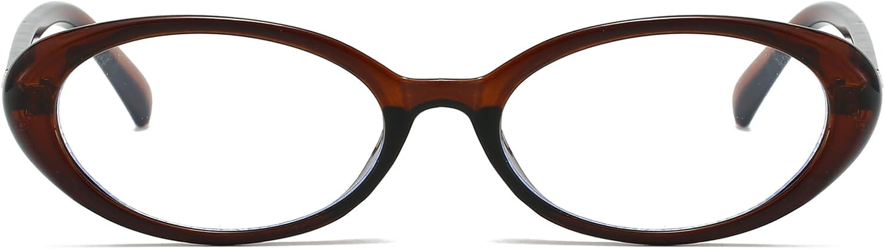 LJCZKA Oval Blue Light Glasses for Women Oval Computer Glasses anti Eyestrain Headache Trendy Y2K Shades for Reading Texting Gaming - 0 X, Black image number 7