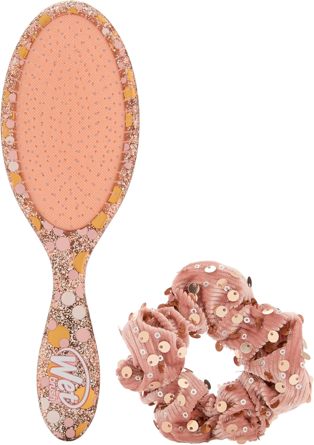 Wet Brush Original Detangler Hair Brush Bejeweled Style Kit - Ultra-Soft Intelliflex Bristles - Detangling Brush Glides through Tangles for All Hair Types (Wet Dry & Damaged) - 1 Brush & 1 Scrunchie