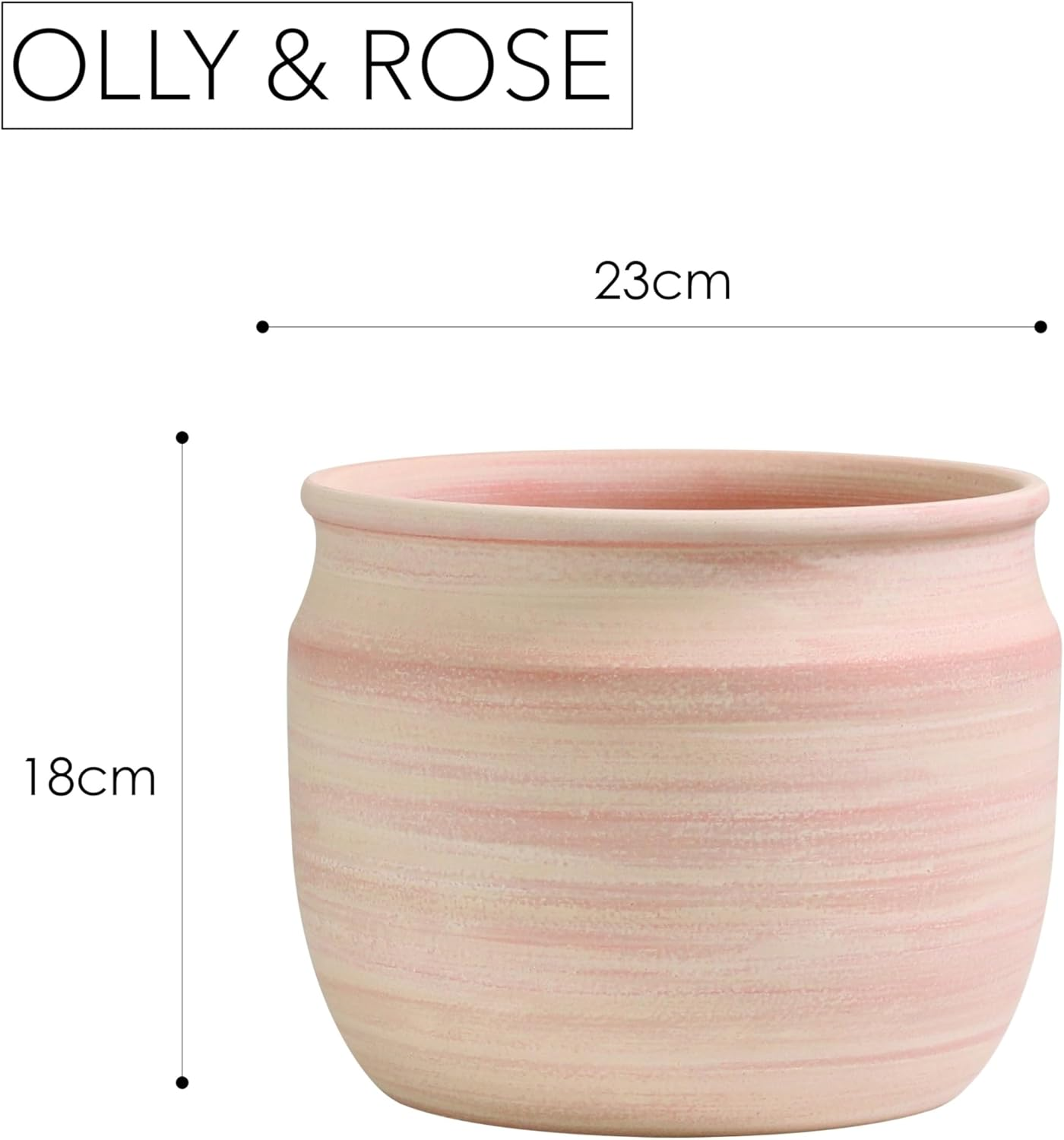 Olly & Rose Large Terracotta Planter - Terracotta Plant Pot 23Cm
