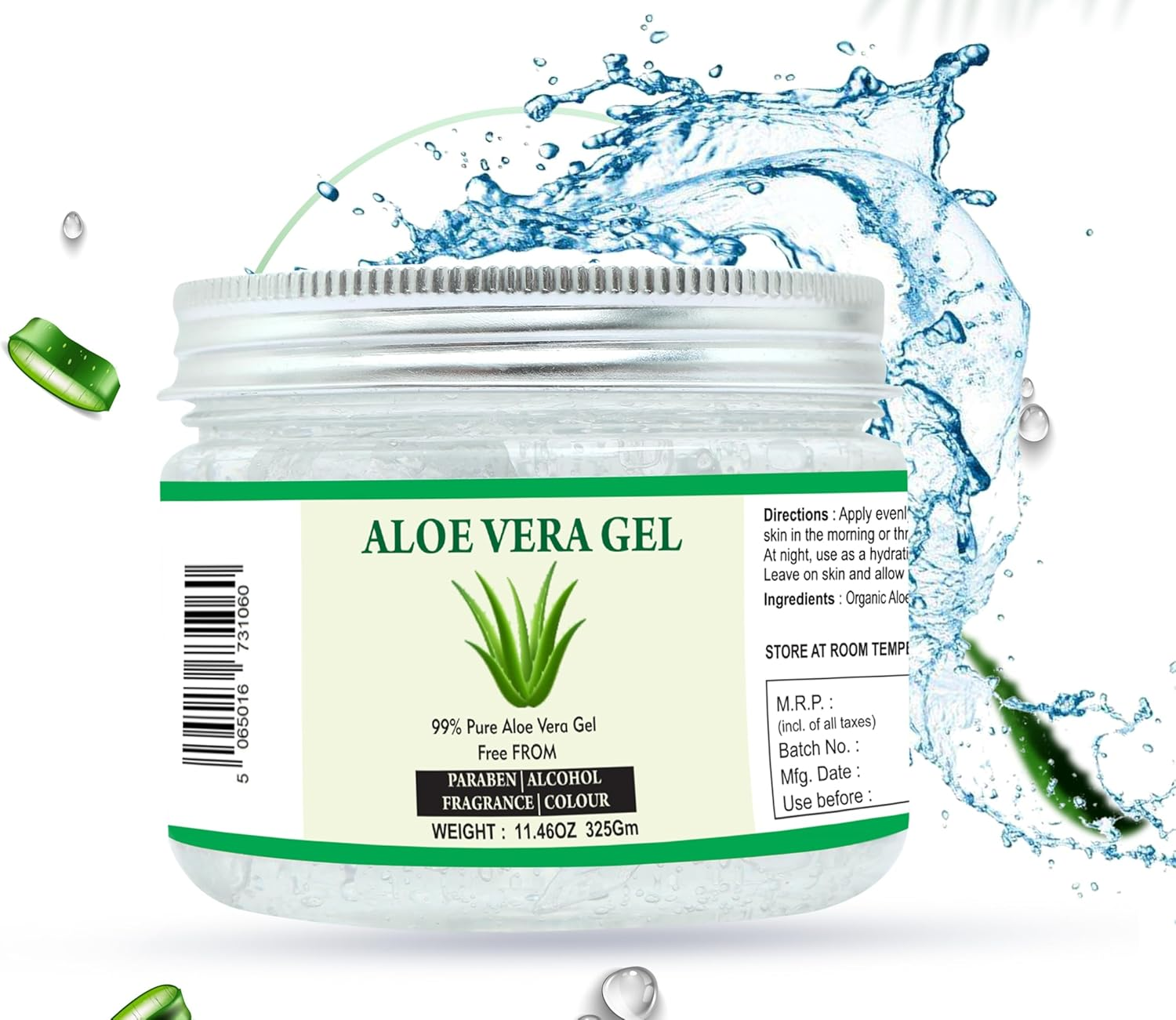 Raslok Aloe Vera Gel | 100% Pure Natural Aloe Gel | for Moisturizing Face Skin & Hair Care,Durable Moisturizing Hydrating Soothing | Non-Sticky (325Gm)