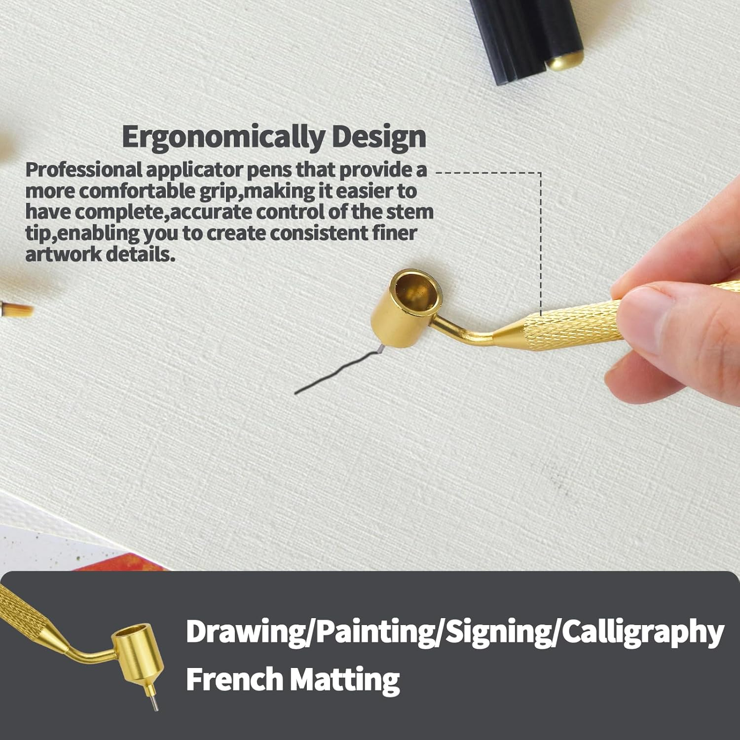 Detailing Fine Line Fluid Writer Paint Applicator Pen, 100 Pack 0.5 Mm Touch up Paint Brushes, Paint Applicator with Heat Accumulator for Car Repair Chips Car Scratches image number 3