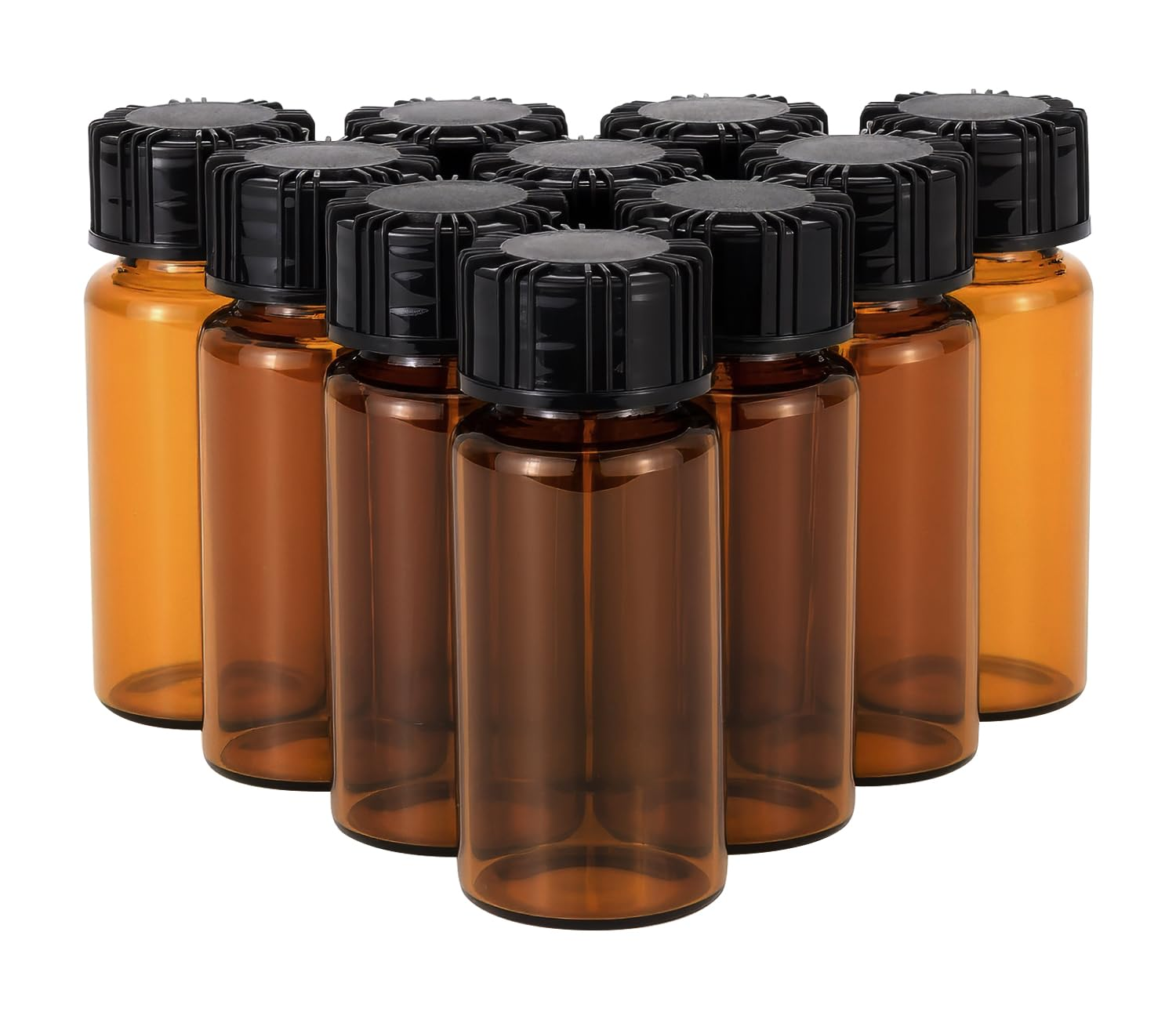 10Ml Amber Glass Bottles for Essential Oils, Chemistry Lab Chemicals, Colognes & Perfumes (10 Pieces) image number 5