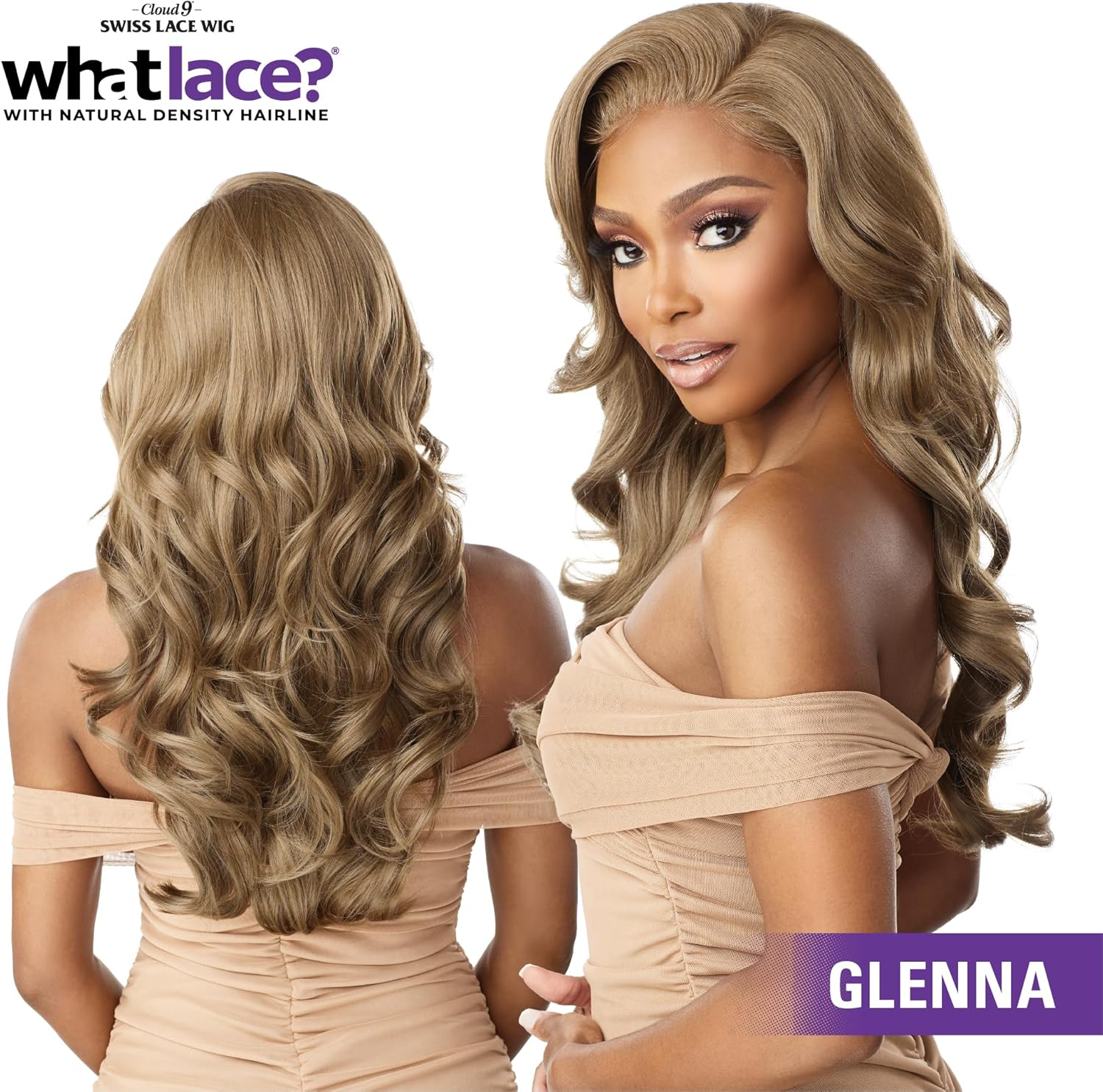 Sensationnel What Lace 13X6 Wigs - Glenna Lacefrontal Hand Tied Glueless Synthetic with Natural Density Preplucked Hairline (1B OFFBLACK) image number 5