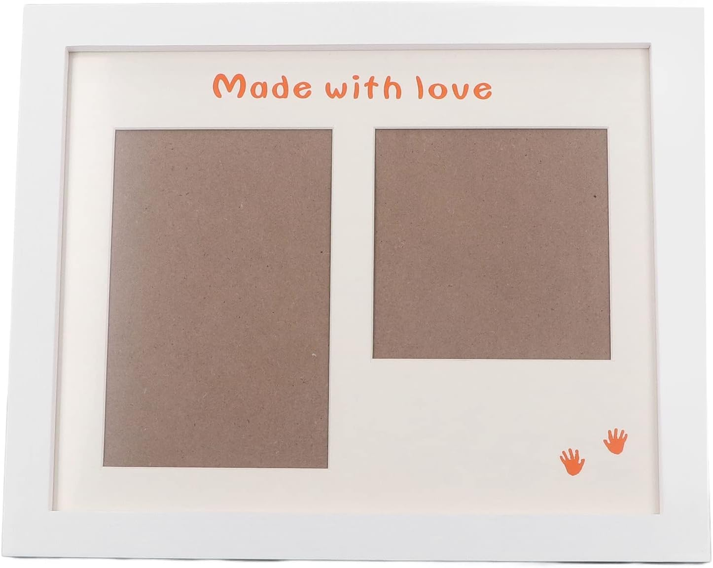 Baby Handprint Footprint Maker Kit, Baby Handprint Footprint Maker Kit Photo Frame Black Ink Keepsake Newborn Imprint Set (White Photo Frame) image number 4