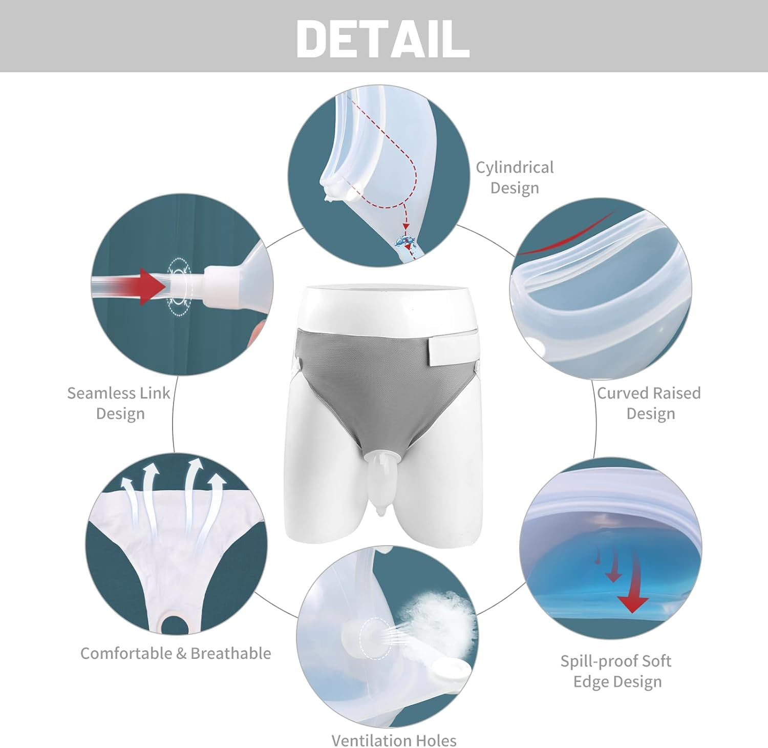 Wearable Urinal for Men,Protable image number 3