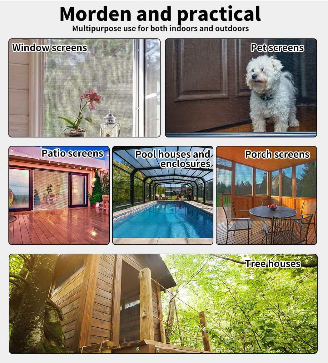 Traderight Insect Screen Flyscreen Roll Fiberglass Mesh Fly Screens Doors Window Net Fiberglass 1.5M X 30M image number 3