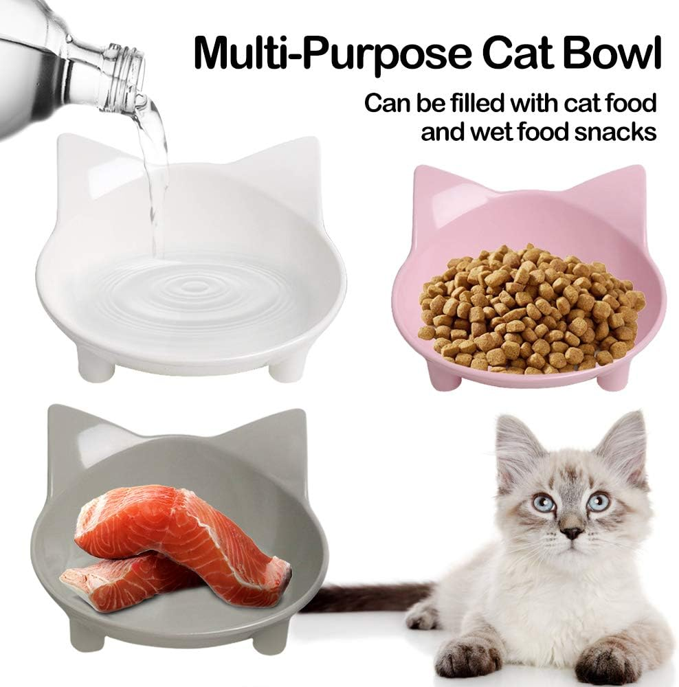 Rapsrk Cat Food Bowl, Non-Slip, Shallow Design, Bpa-Free, 24 Ounces, Dishwasher Safe - Multi-Colored image number 5