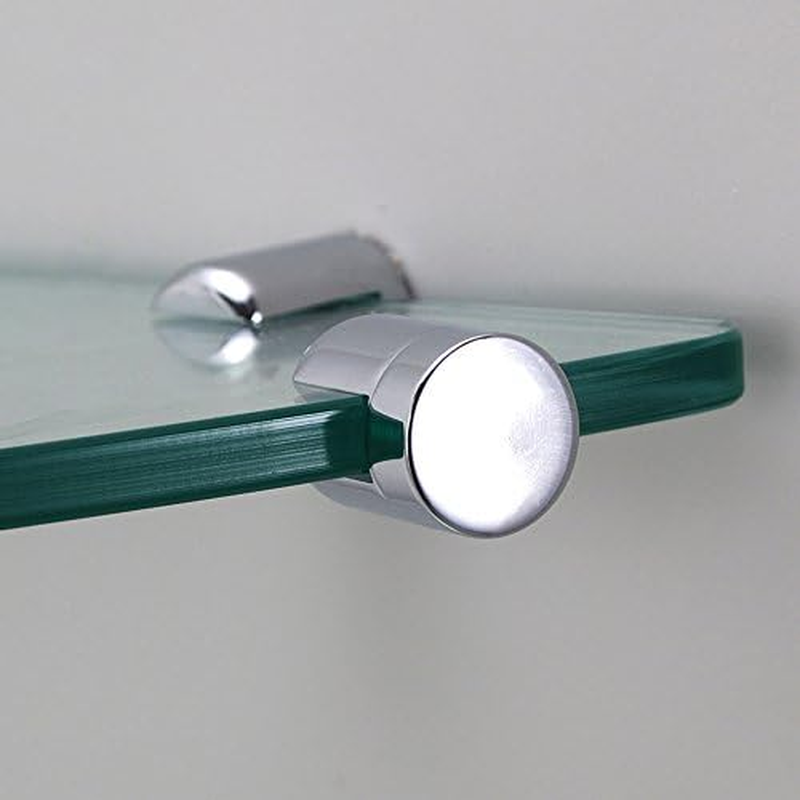ELEGANT Corner Glass Shelf for Bathroom 8Mm Tempered Toughen Clear round Glass 312X255Mm