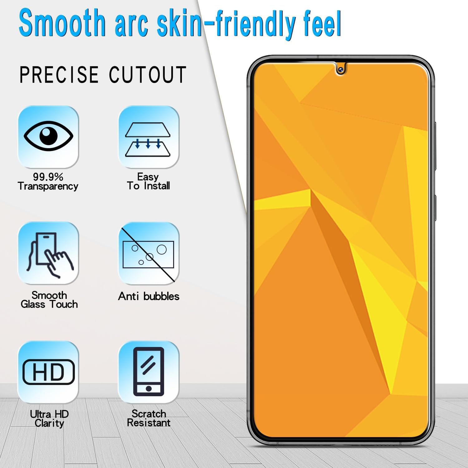 Slanku [3 Pack] Screen Protector for Samsung Galaxy S25 plus 5G Tempered Glass, 9H Hardness, Case Friendly, NO Bubbles, anti Scratch, Easy to Install image number 4