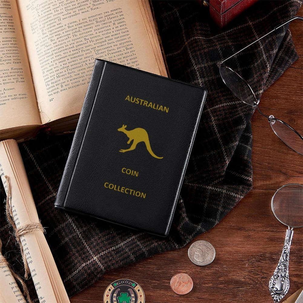 Coin Collection Book 240 Pockets Coin Album Coins Display Storage Case for Coins, Pennies, Quarters, Badges, Stamp (Black) - Black image number 3