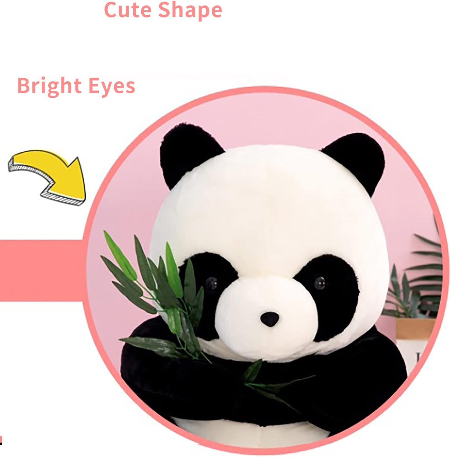 DAWNTREES Panda Plush Toy,Plush Stuffed Animals with Panda Baby Soft Toy,Plush Toy,40Cm Cute Soft Plush Toy Pillow Doll,Kids Baby Birthday Party Home D&eacute;cor Gift,Party Favours． image number 6