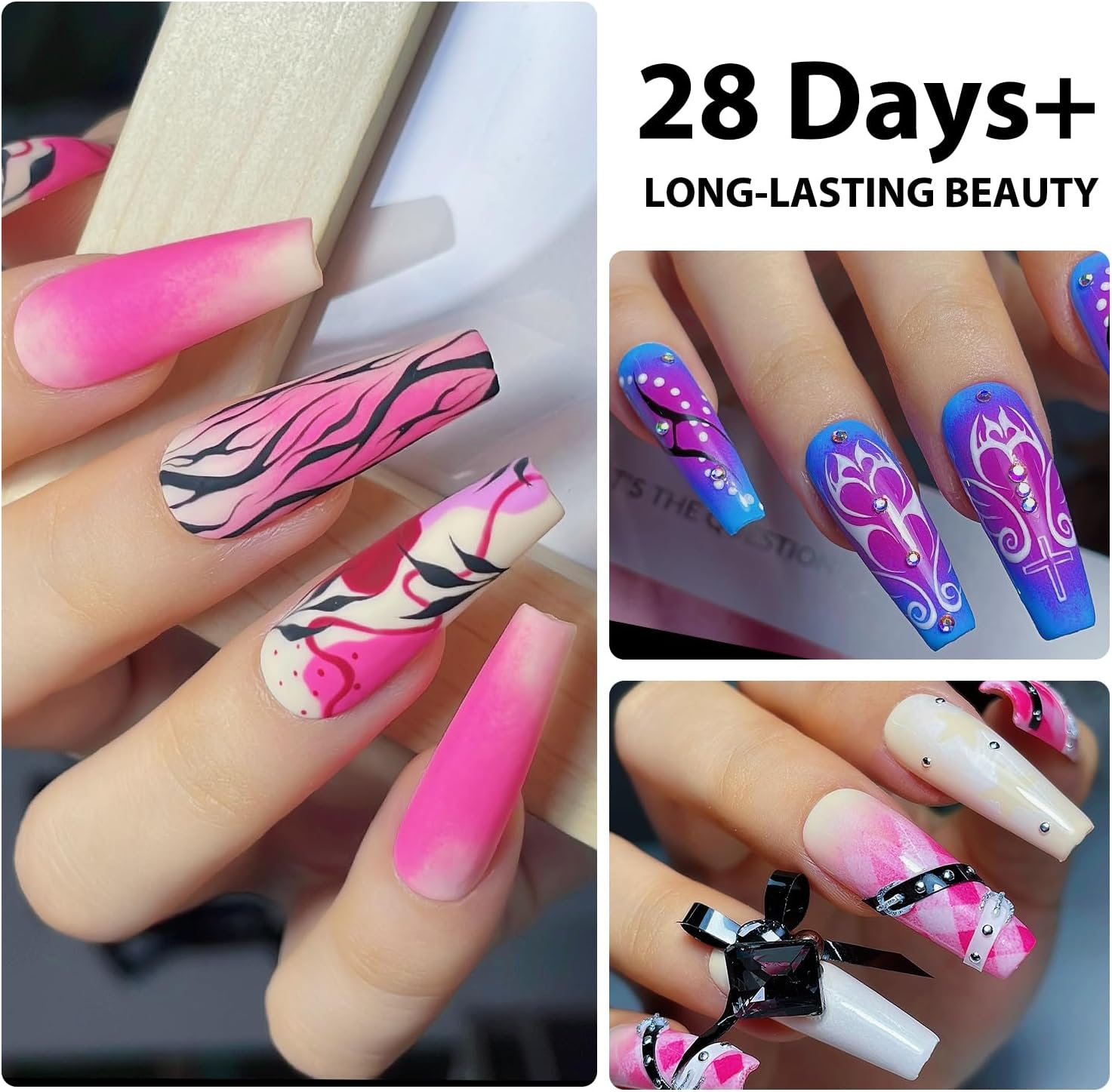 Beautilux 80Pcs Gradient White Gradient Sponge Sponge with Sponge Holder for Nail Art Gradient Manicure