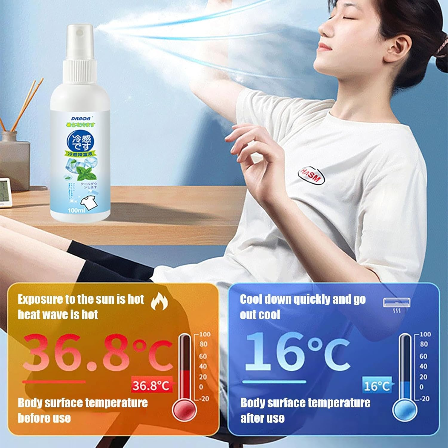 Refreshing Spray Summer - Refrigerant, Instant Moisture Spray | Natural Cooling, Instant Feeling of Freshness with Plant Extracts for Excursions, Campsite, Plei Activities image number 6