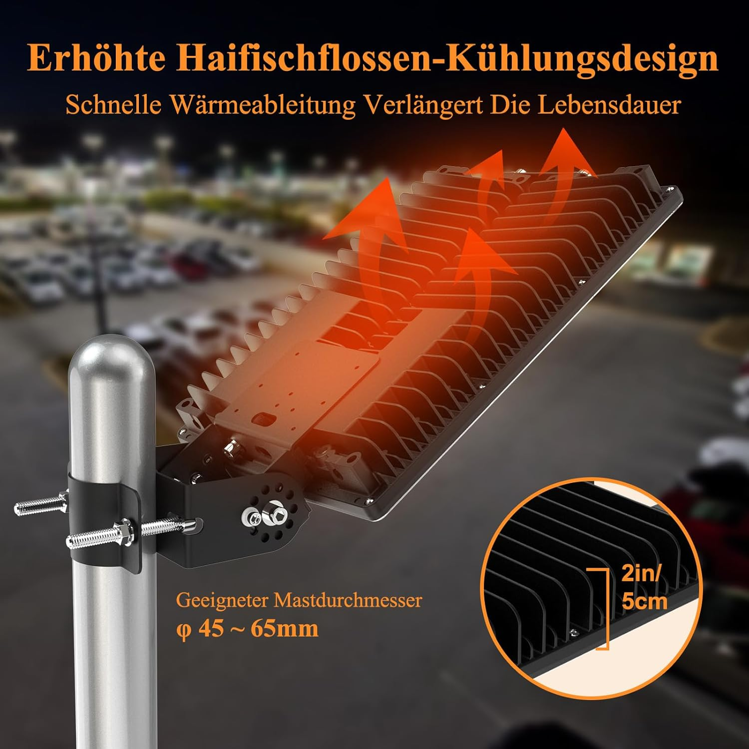 SUFUYA LED Outdoor Spotlight, 200 W Street Lamp Parking Lights, 28000 LM Floodlight, Super Bright 6500 K Headlight, Adjustable 240&deg; LED Floodlight, IP67 Waterproof for Garage, Yard, Outdoor Lighting image number 1