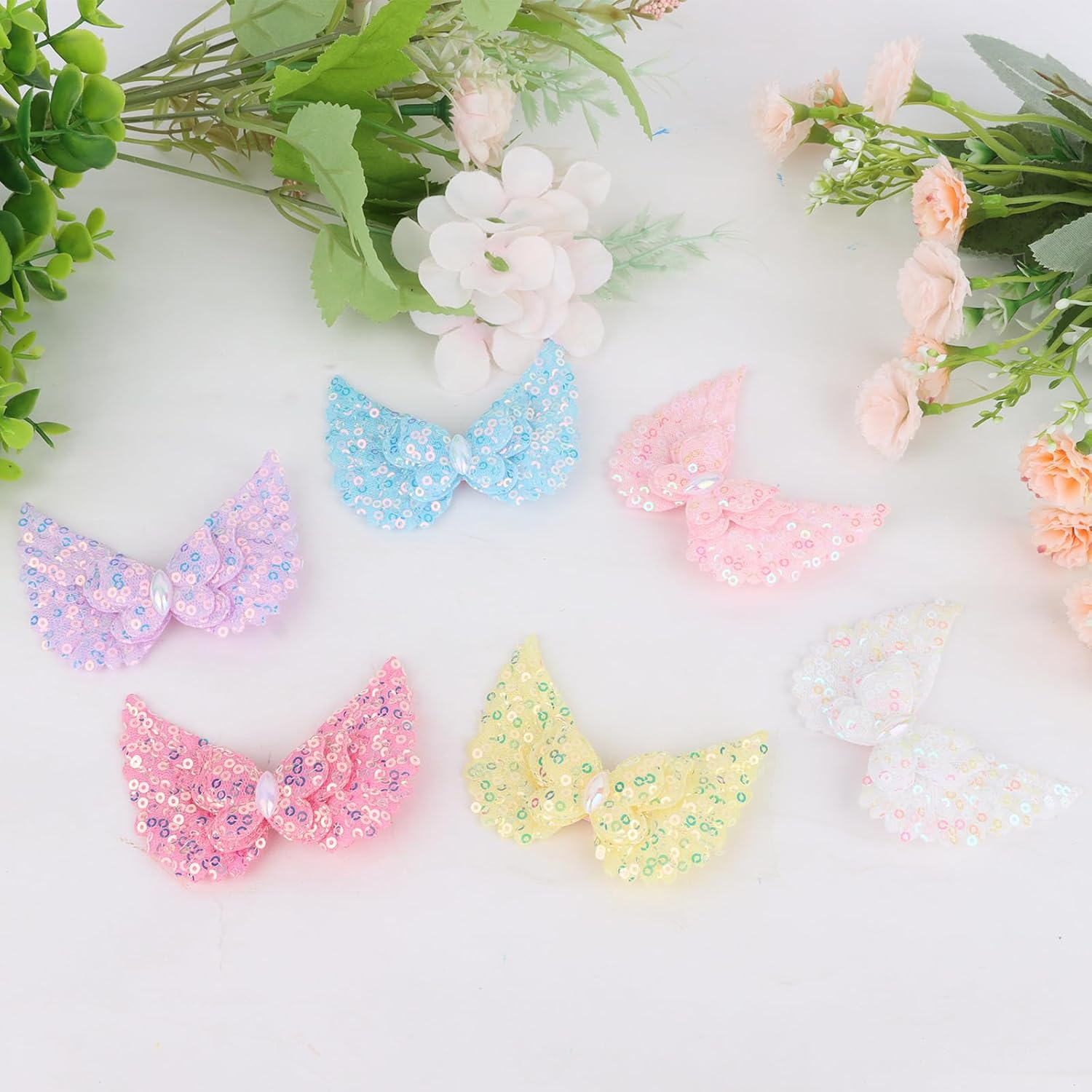 Srotmirw Women'S Hair Clips, Pack of 6 Bow Wing, Hair Accessories for Women with Sequins, for Women and Girls in Daily Life