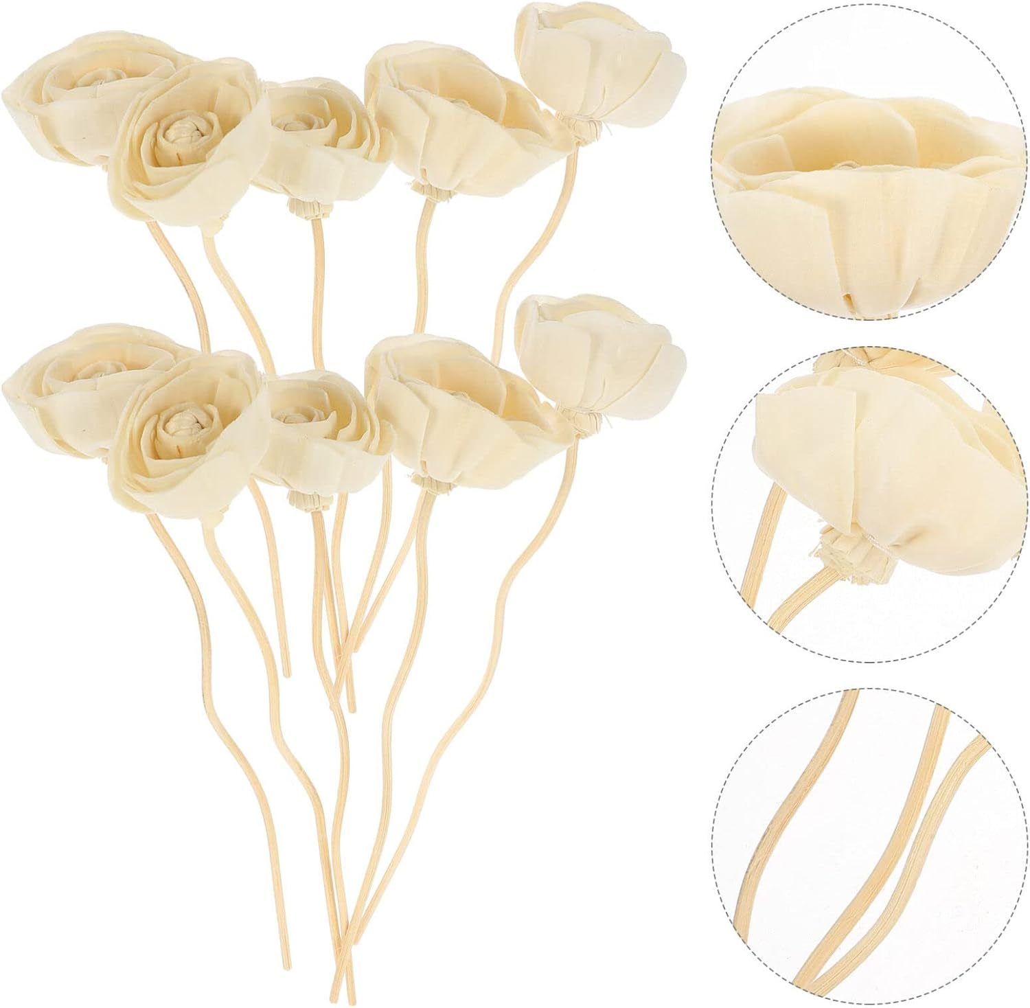 SEWACC 10Pcs Natural Diffuser Sticks Aromatherapy Rattan Flower Reed Sticks for Home Decoration Fragrance Essential Oil Diffusers image number 4