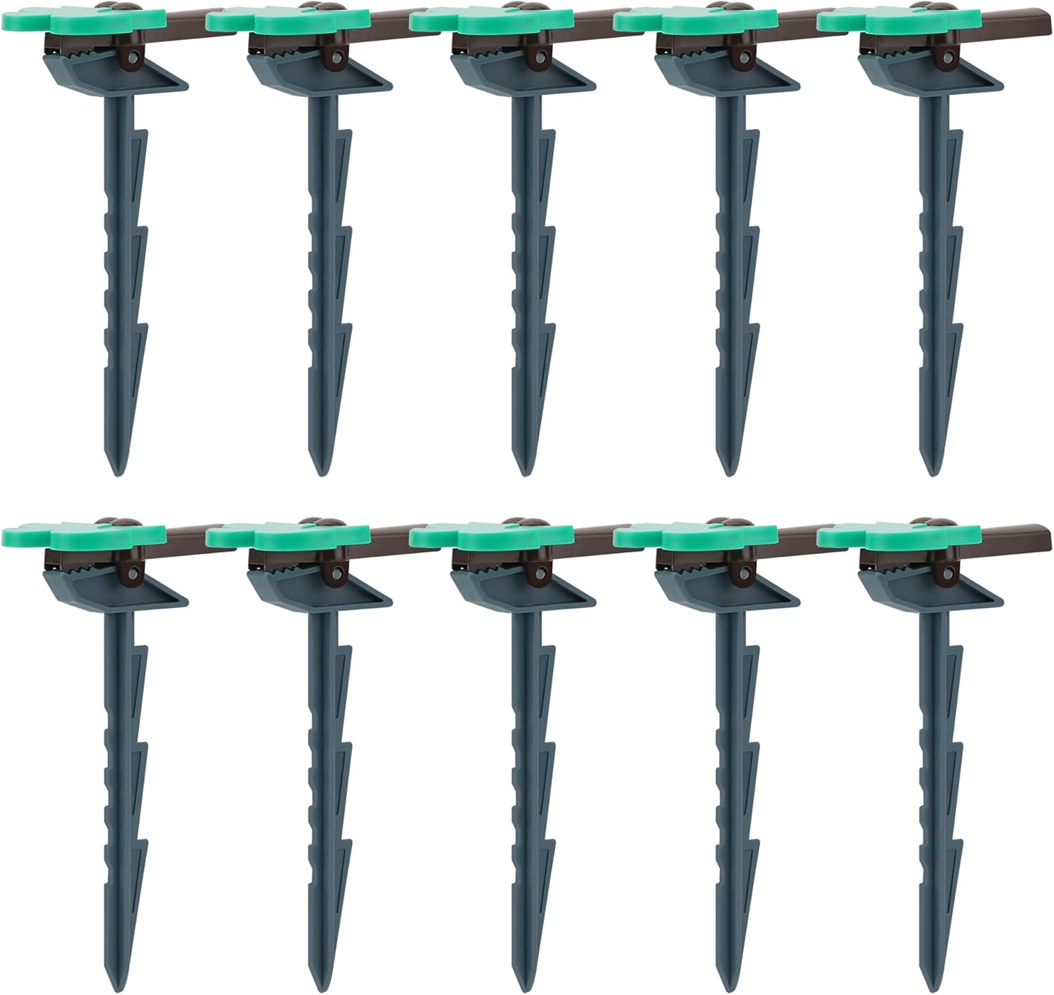 SHIDOW Beach Towel Clips, Anchor Stakes Clamps, Outdoor Beach Towel Anchor Stakes Clips, Picnic Blanket Holders, Sand Spikes (Coconut Palm Tree, 10 Pcs, Grey) image number 3