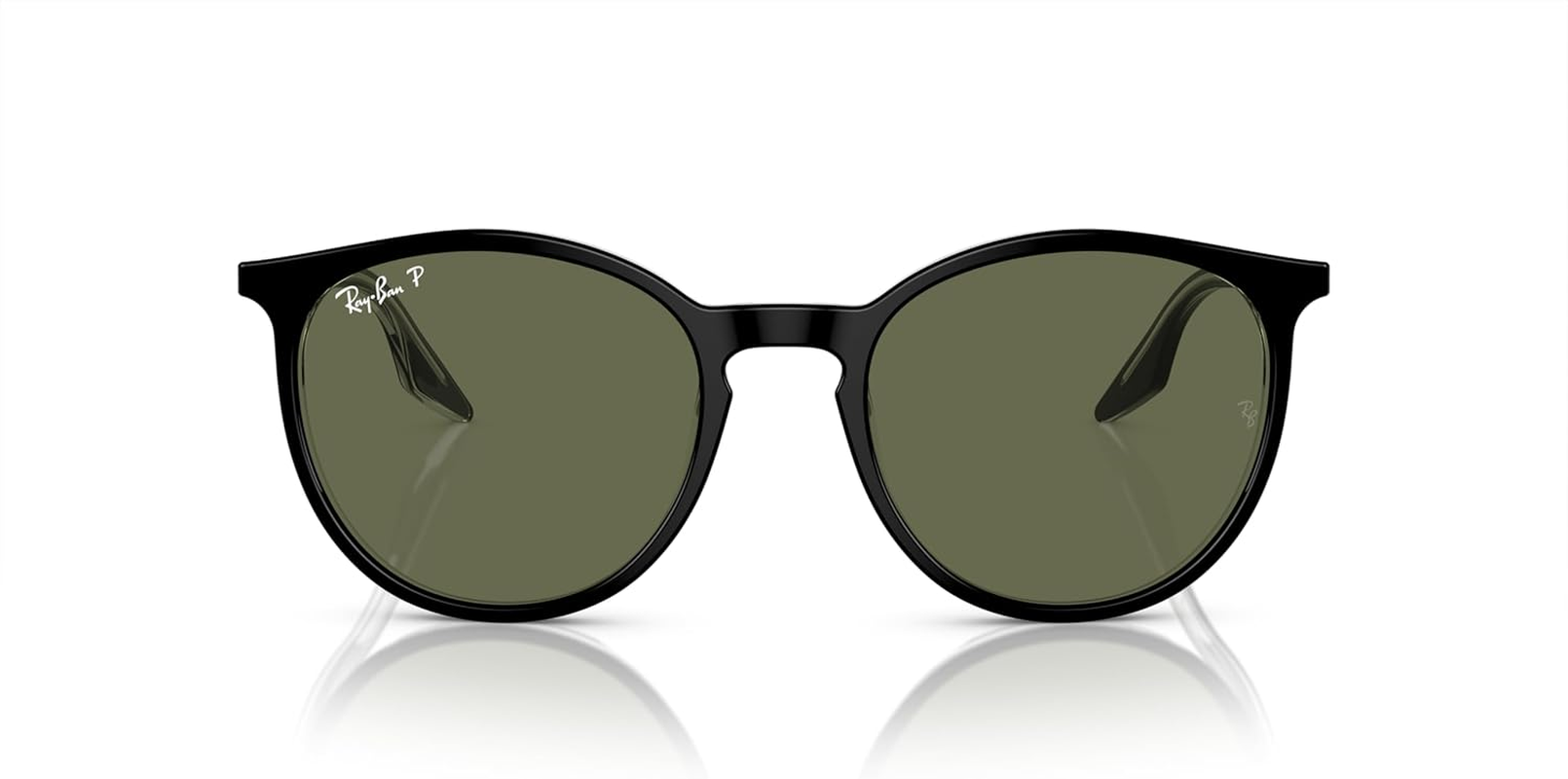 RAY-BAN Polarised Sunglasses, 0RB2204 - Black On Transparent  Green image number 4