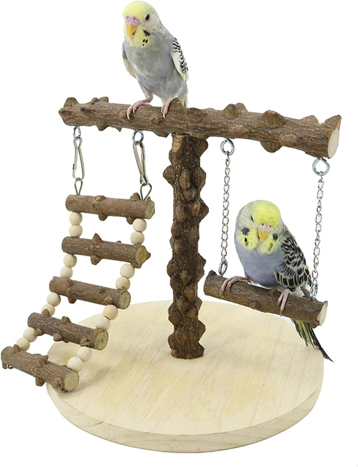 Parrot Play Stand Small, Bird Playground, Training Stand with Ladder and Swing Cockatiel Playground for Pet Bird image number 6