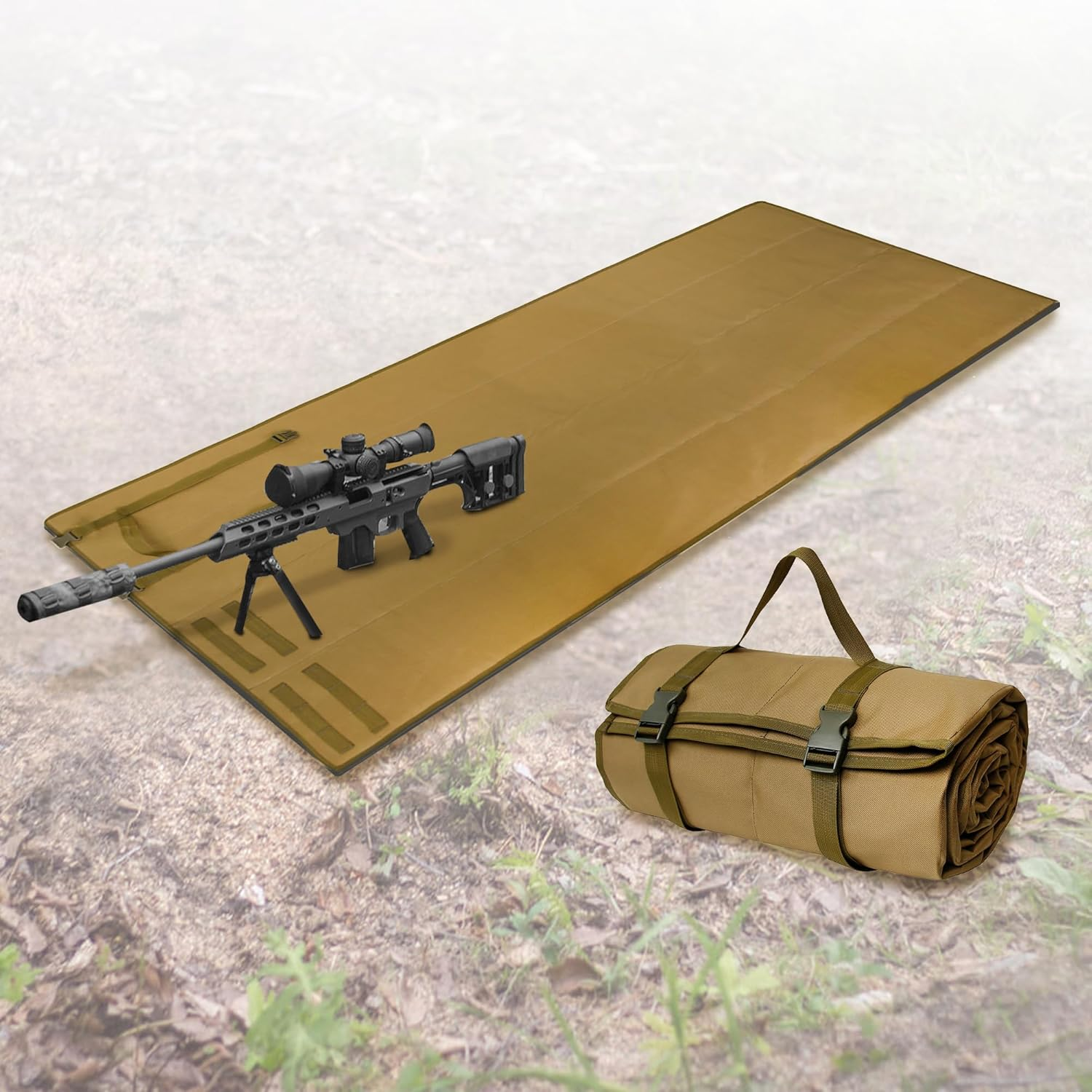 Mydays Tactical Roll up Padded Shooting Mat,Non-Slip Durable Shooting Rest Hunting Accessories,Hunting Mats for Shooters (Khaki, L) image number 1