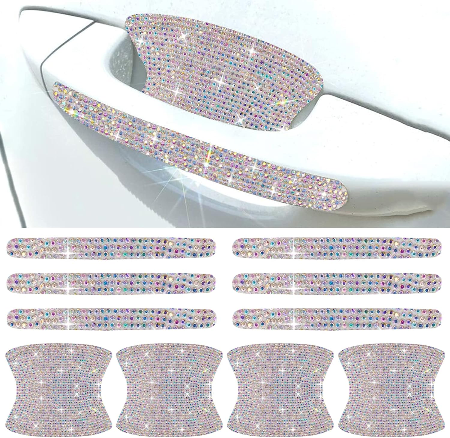 Betterjonny 10PCS Crystal Protector, Rhinestone Stickers Bling Scratch Protector for Women & Girls (Black)