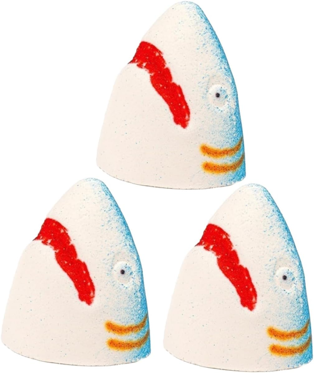Healeved 3Pcs Festive Shark Bath Ball Natural Bathing Salt Bombs Scent for Relaxation