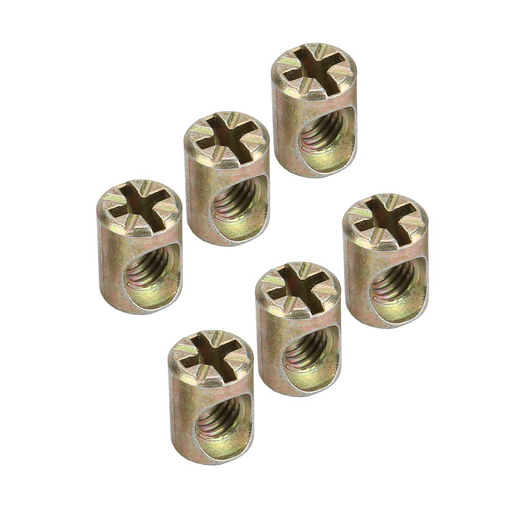 Spring Dowels Barrel Nut, Slotted Embedded Nuts Fasteners Replacement Barrel Dowel Cabinet Connectors for Furniture Beds Crib Chairs, M6X13Mm 30Pcs image number 6