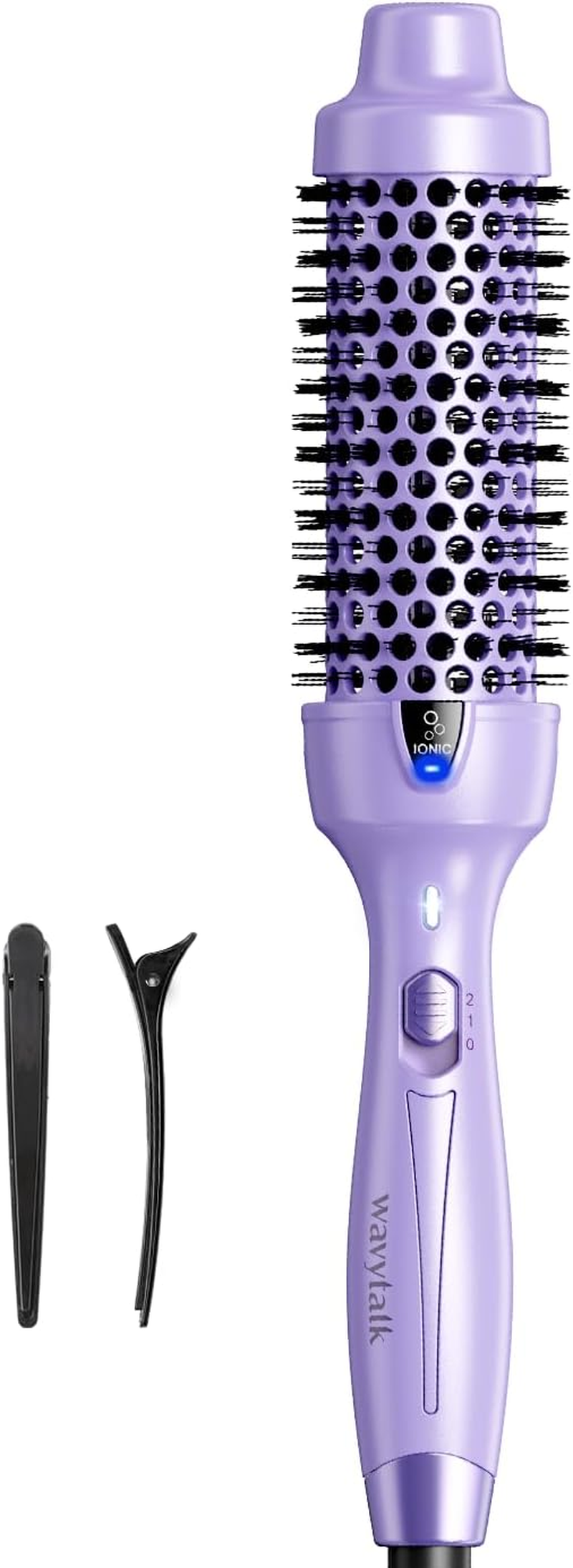 Wavytalk Thermal Brush, 1.5 Inch Ionic Heated round Brush Creates Blowout Look, Thermal round Brush Effortlessly Achieves Gorgeous Curls, Dual Voltage (Purple) image number 1