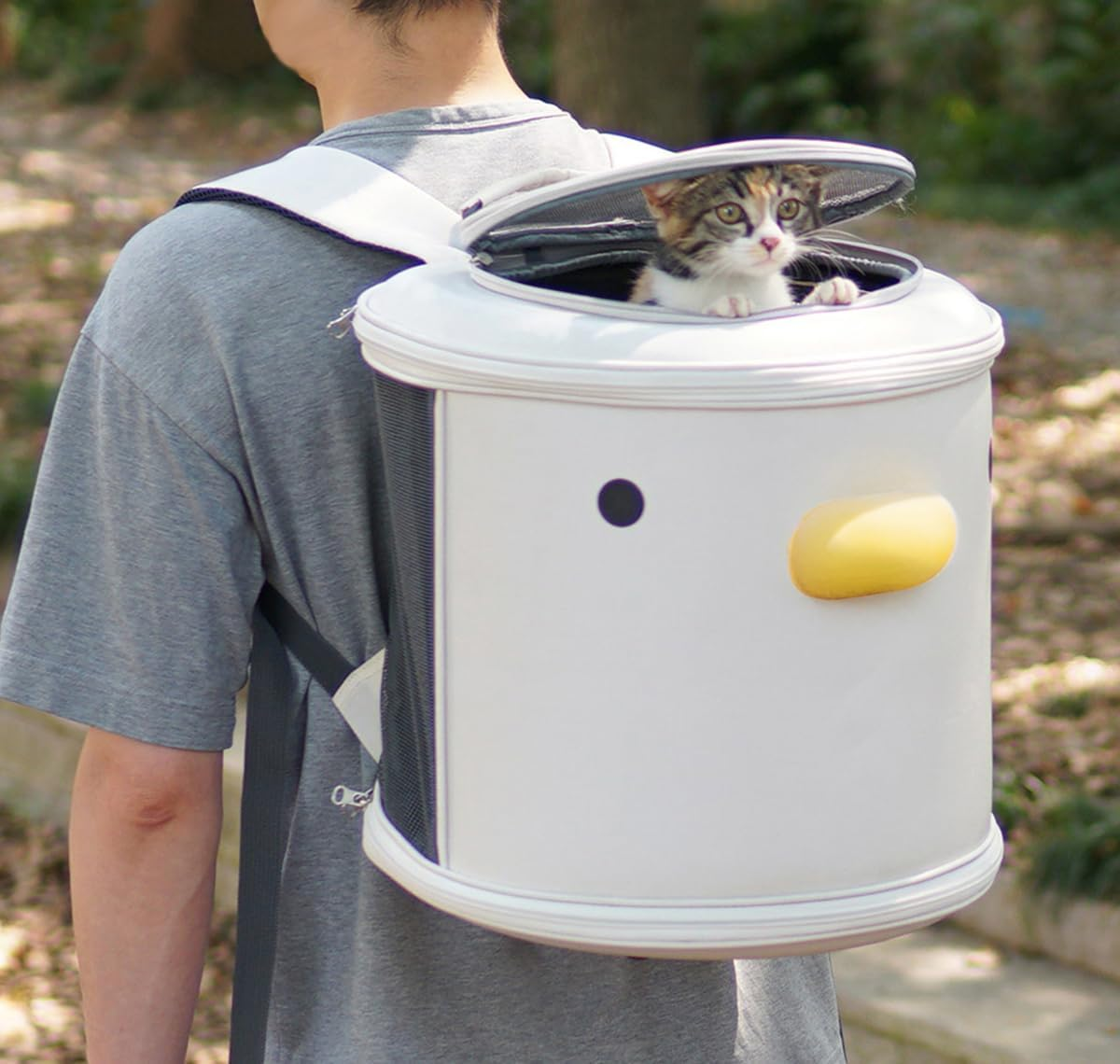 PURROOM Cat Backpack Carrier, Pet Backpacks for Carrying Small Dogs, Comprehensive Protection of Pet Privacy Carrier, Upper Cover & Side Ventilation Soft Mesh. Used for Travel, Car, Outdoor. image number 2