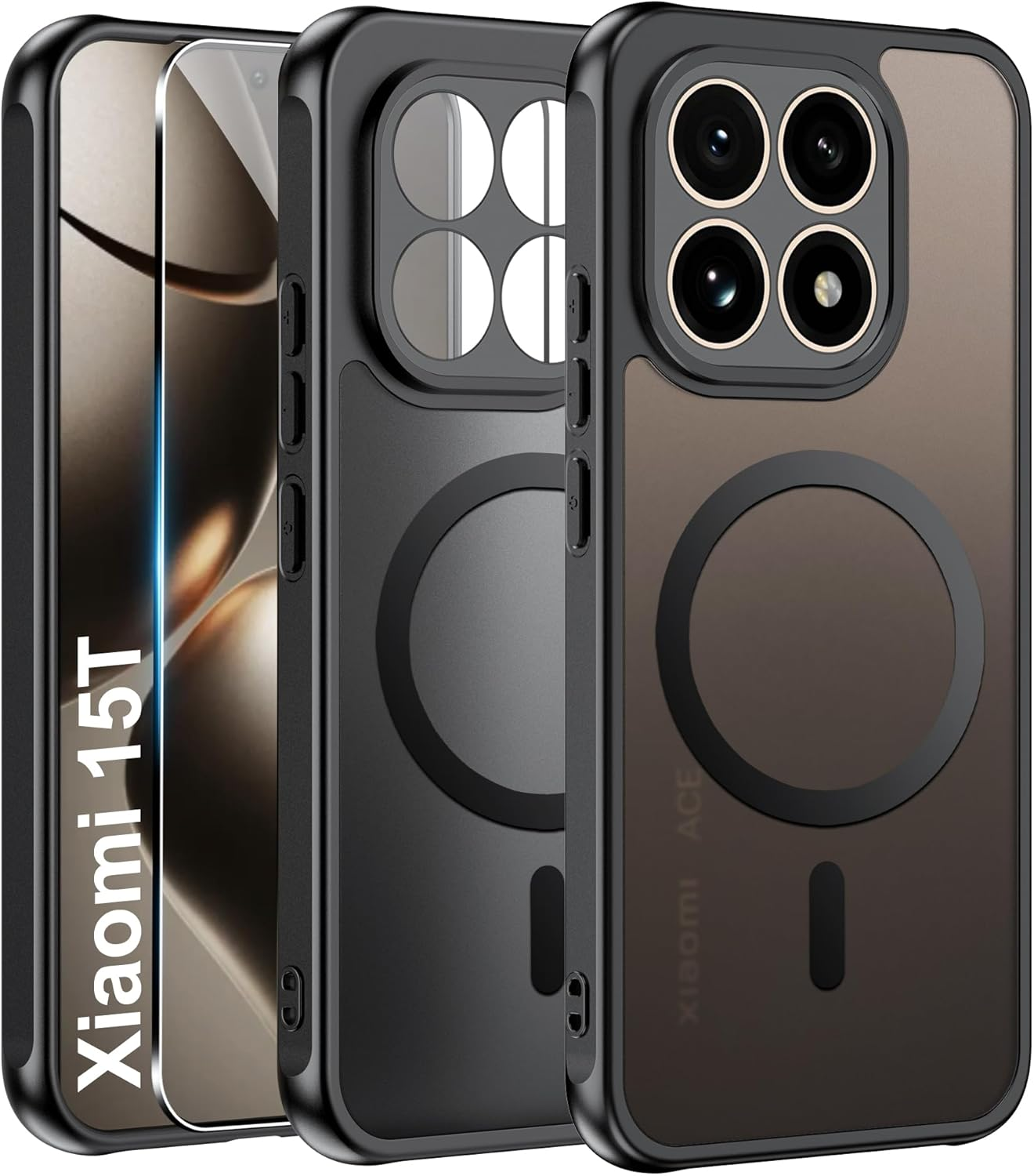 Effcotuo Magnetic Case for Xiaomi Mi 15T 5G Case with Screen Protector for Tempered Glass Screen Protector [Compatible with Magsafe] Acrylic Protective Case Full Magnet Matte Mobile Phone Case image number 6