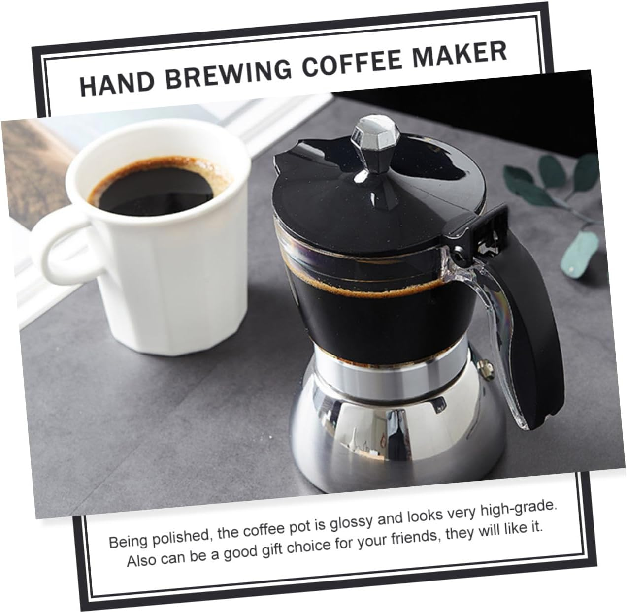 TOPPERFUN Large Capacity Transparent Hand Brewing Coffee Pot with Scald Handle Stainless Steel Espresso Kettle for Home Travel Coffee Shop and Easy to Use image number 1