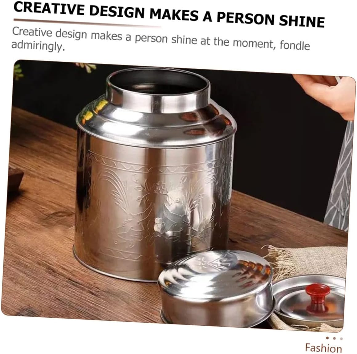 OKUMEYR Metal Tea Storage Container Sealed Tea Practical Food Containers Home Office image number 5