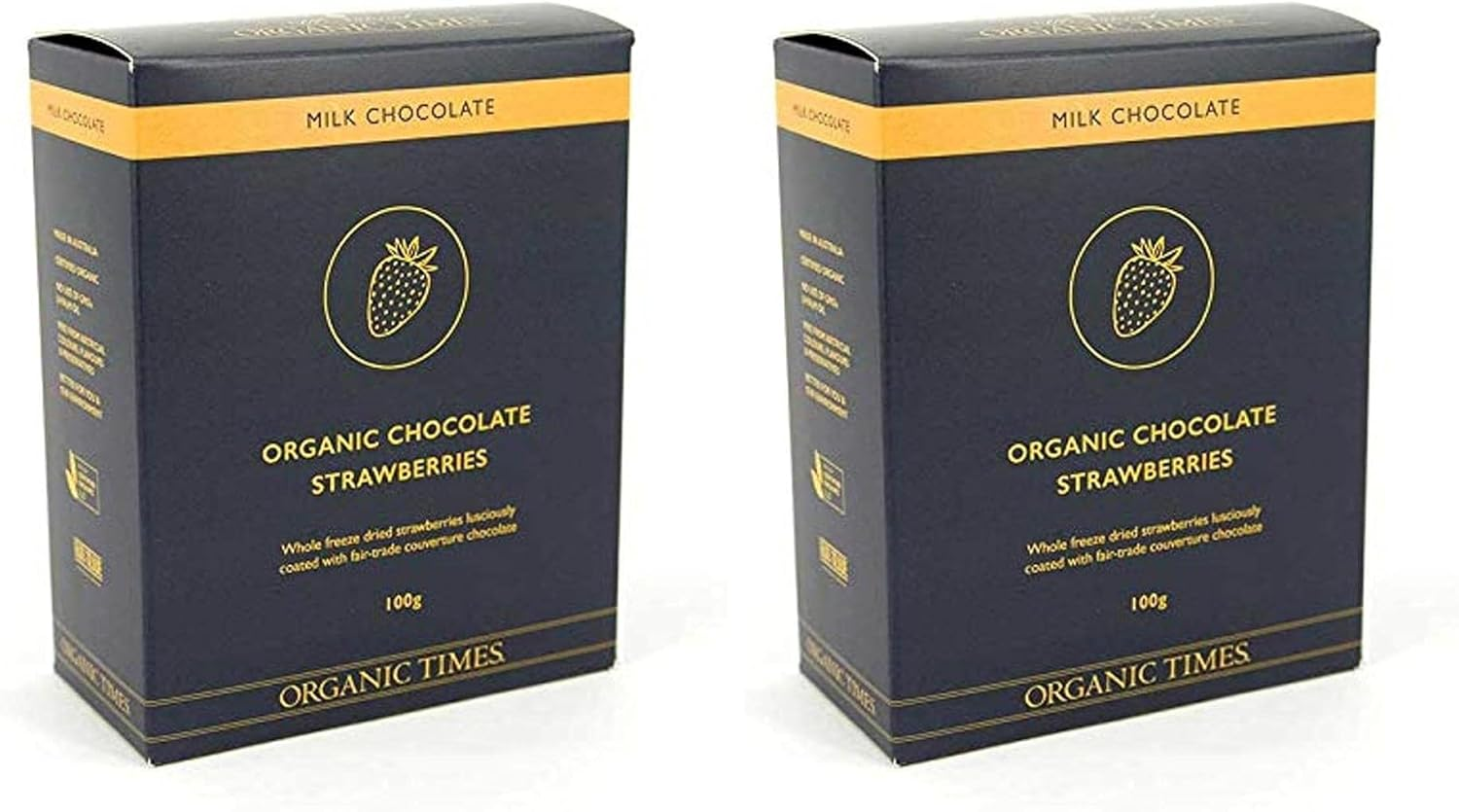 Organic Times Milk Chocolate Strawberries, 100 G