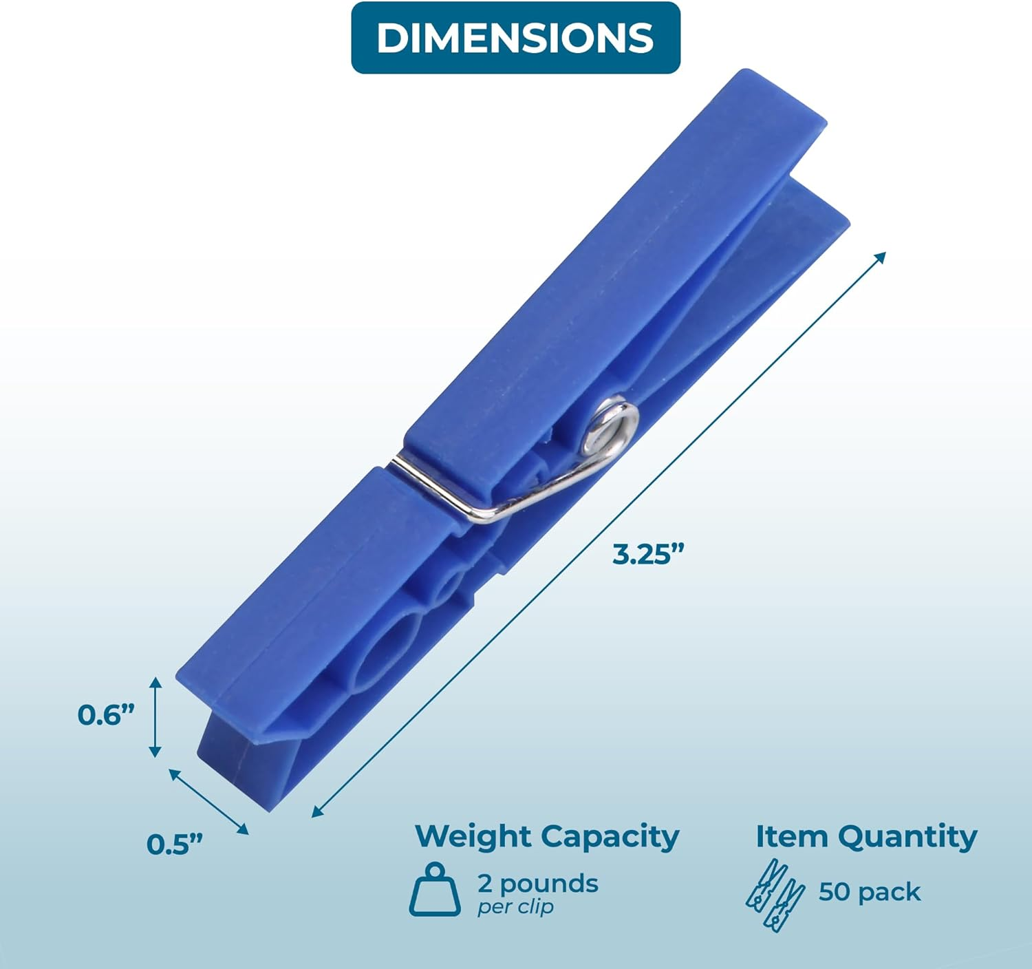 Honey-Can-Do DRY-01410 Plastic Clothespins, 50-Pack image number 3