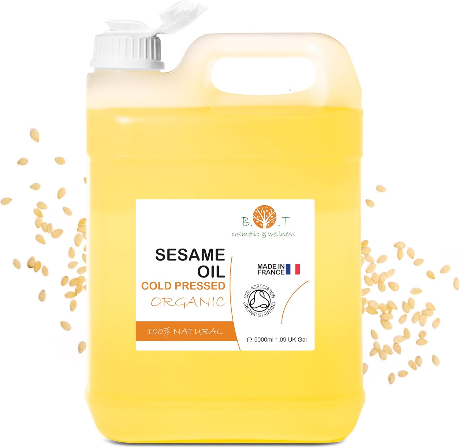 100% Pure and Natural Organic Sesame Oil, Ayurvedic Excellence, Certified Organic, Skin and Hair Care, Ayurveda Massage Oil - 5000 Ml