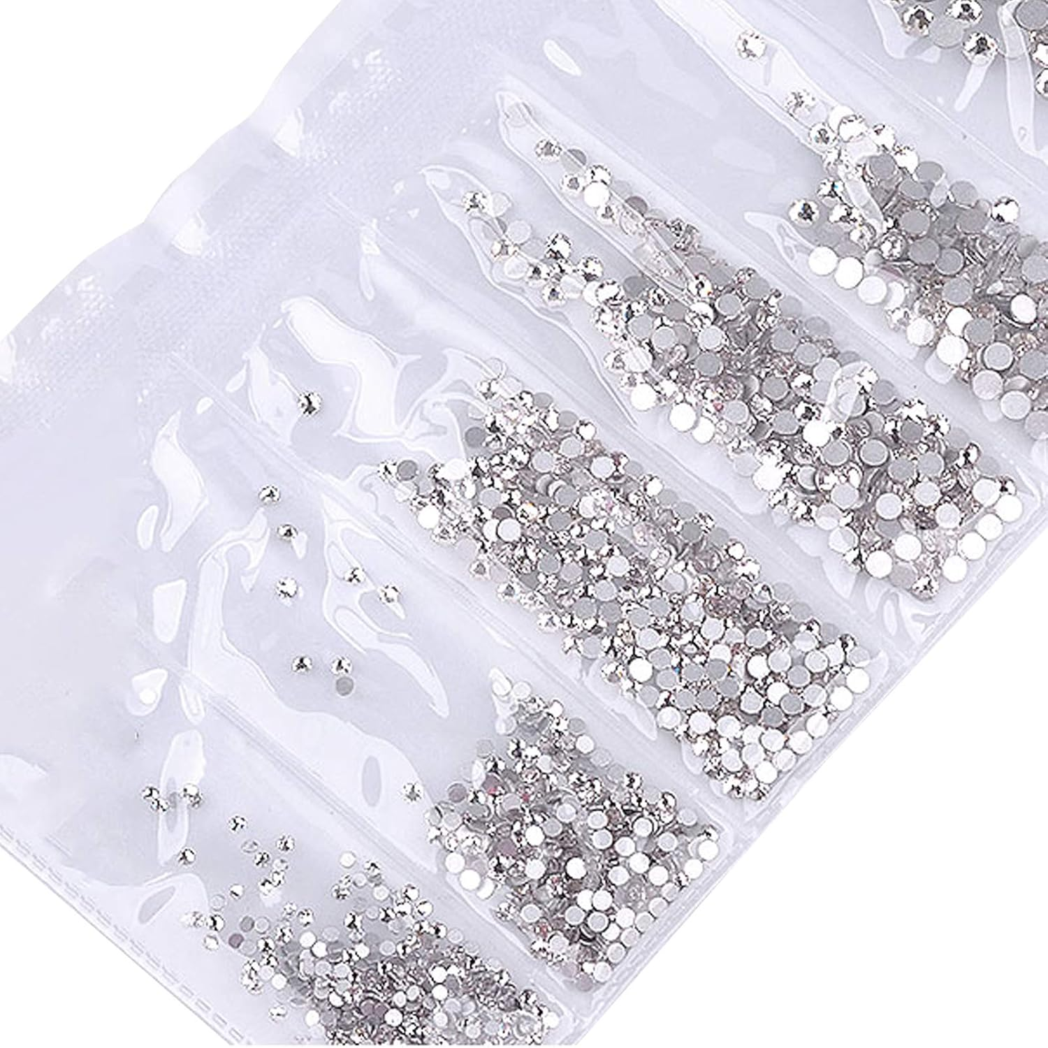 1 Bag Nail Art Rhinestone Flat-Back Rhinestone Nail Decoration White Diamond Super Flash DIY Mixed image number 3