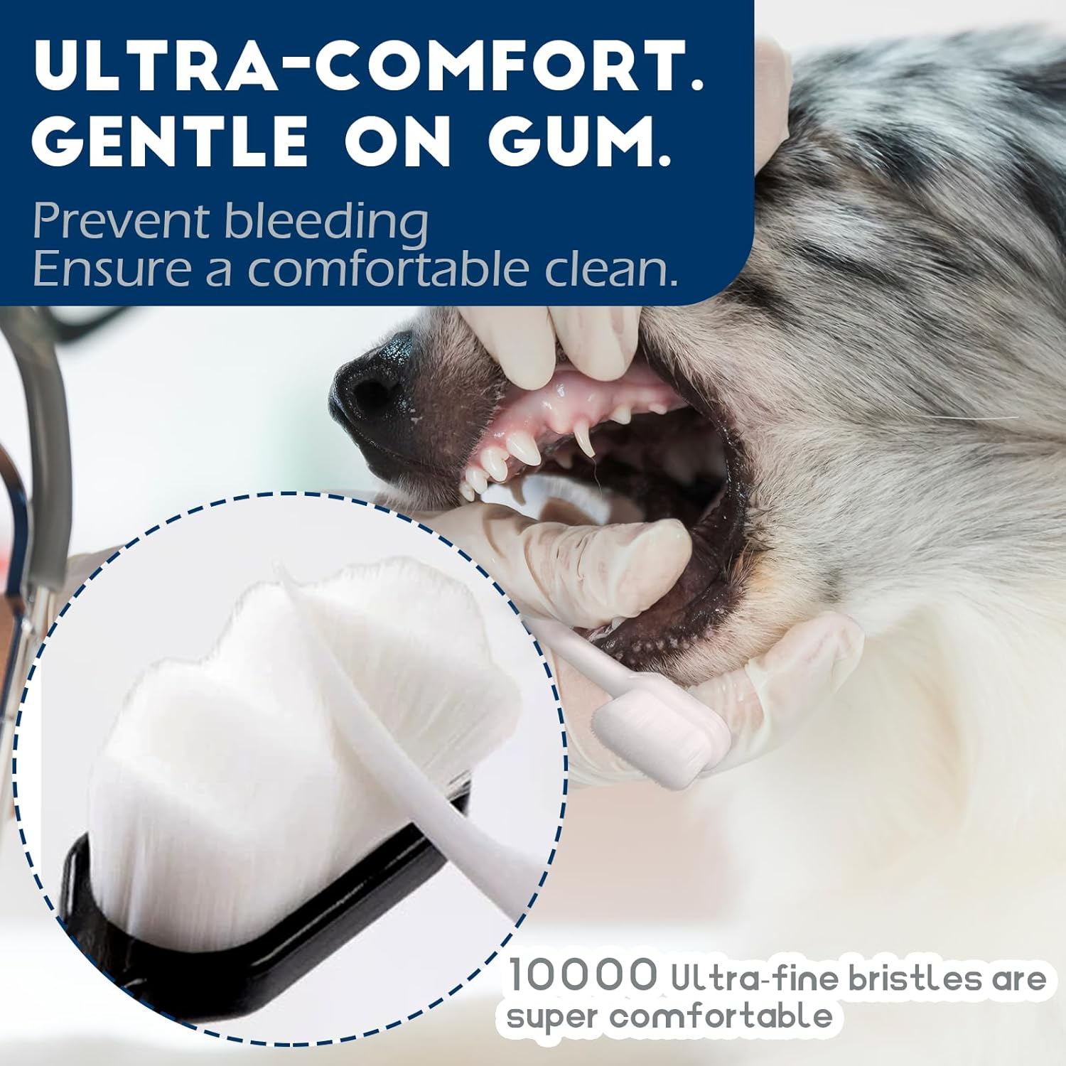 Dog Toothbrush Kit 4 Pack, Ultra Soft Dog Tooth Brush for Medium to Large Dogs & Cats, Pet Tooth Brushing Kit for Easy Dental Cleaning, Soft Bristles, 2 Green Wave Head & 2 White Flat Head image number 5