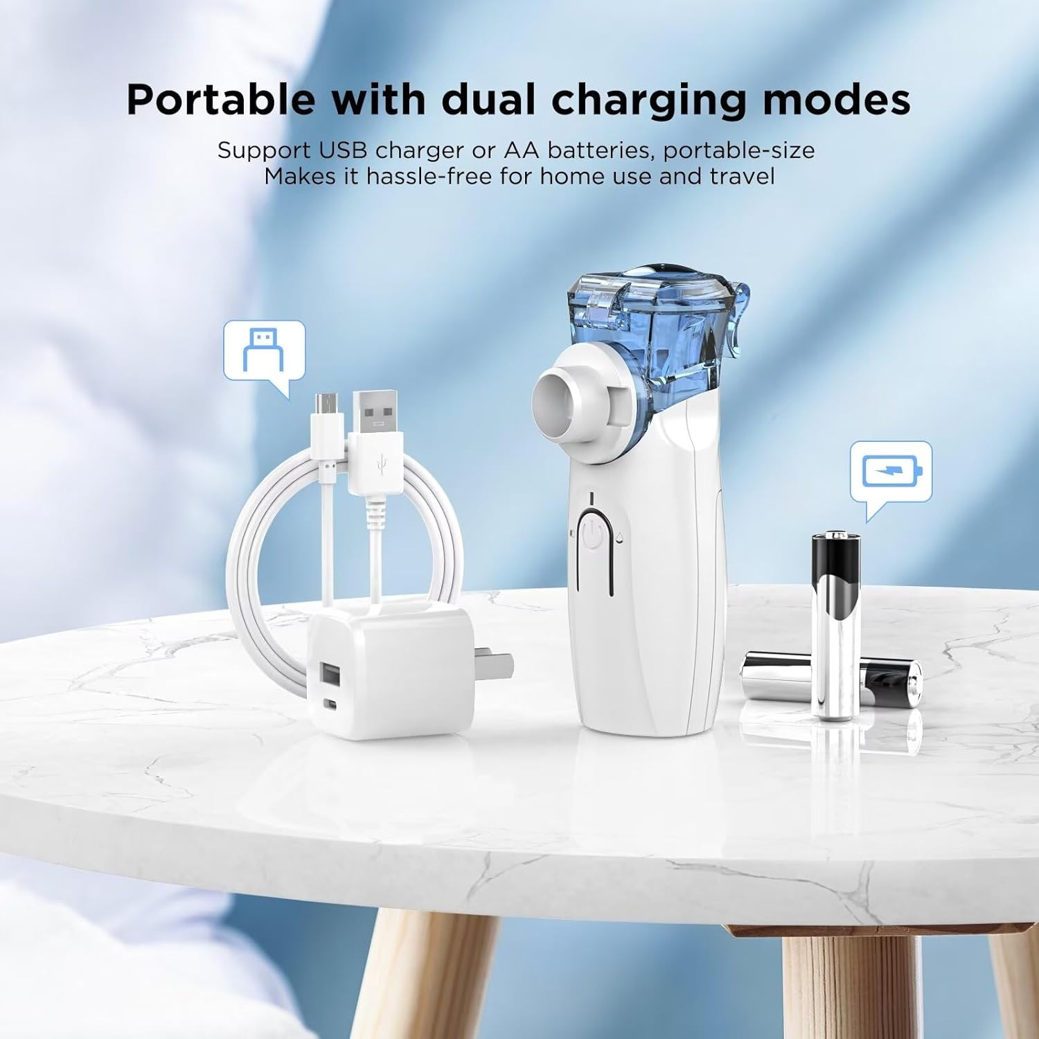 Portable Nebulizer - Nebulizer Machine for Adults and Kids, Mesh Nebulizer with Mouthpiece, Kids and Adults Mask for Travel and Home Usage DOCLOGE image number 3