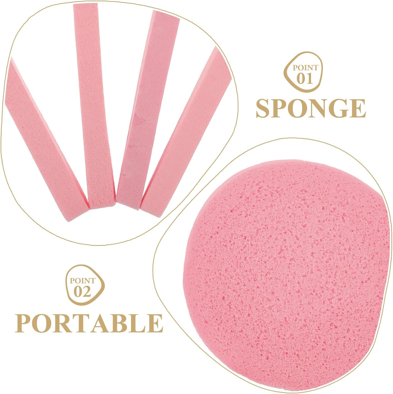 MUSISALY 50Pcs Compressed Facial Cleansing Sponges, Pink Single-Use Compressed Face Washing Sponge with Seaweed Extract, Exfoliating Makeup Removal Puff for Daily Skincare and Travel image number 5