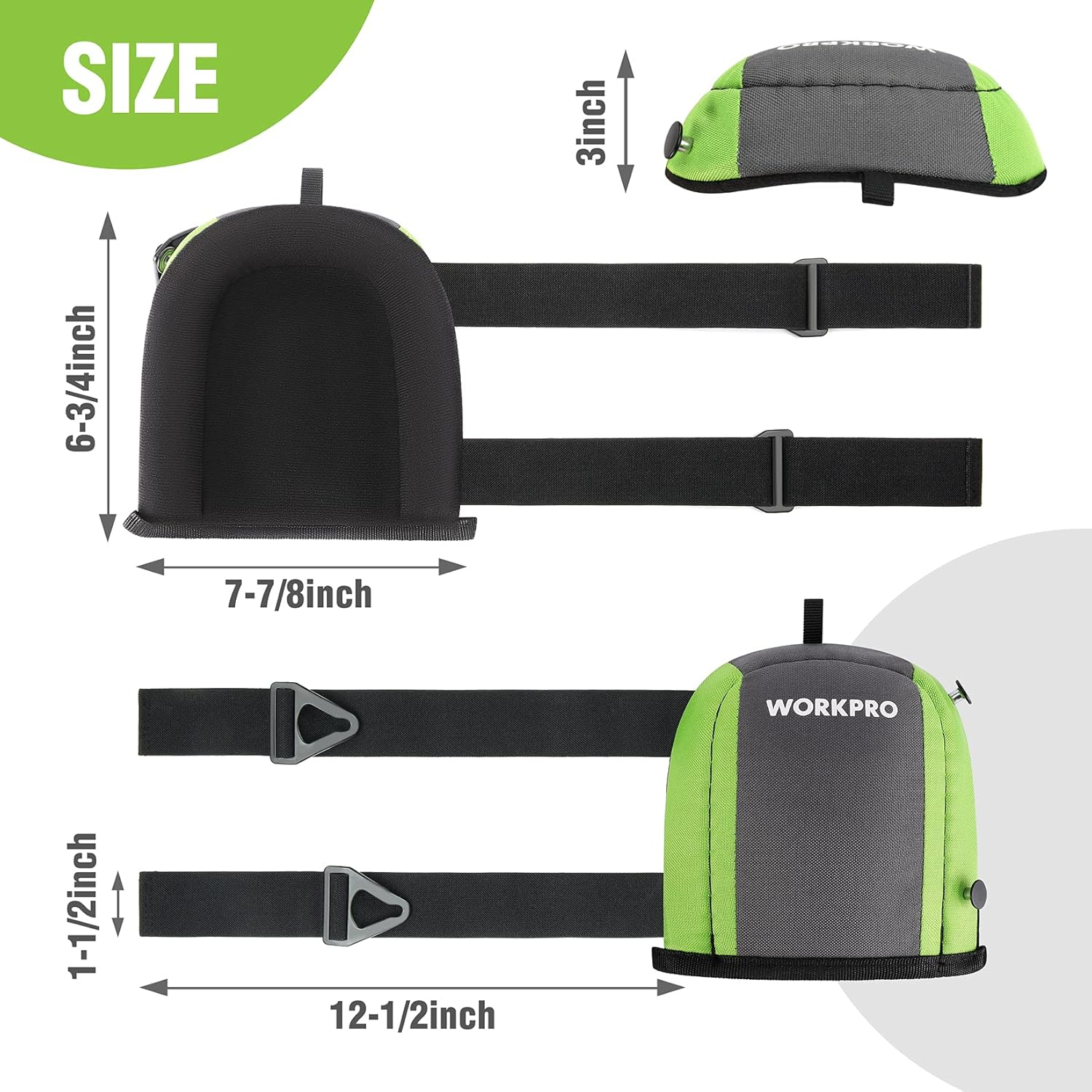 WORKPRO Garden Knee Pads for Unisex-Adult, Flooring Kneepads with Foam Padding, Comfortable Kneeling Cushion for Gardening, House Cleaning, Construction Work, 7.87"*6.75"*3" image number 5