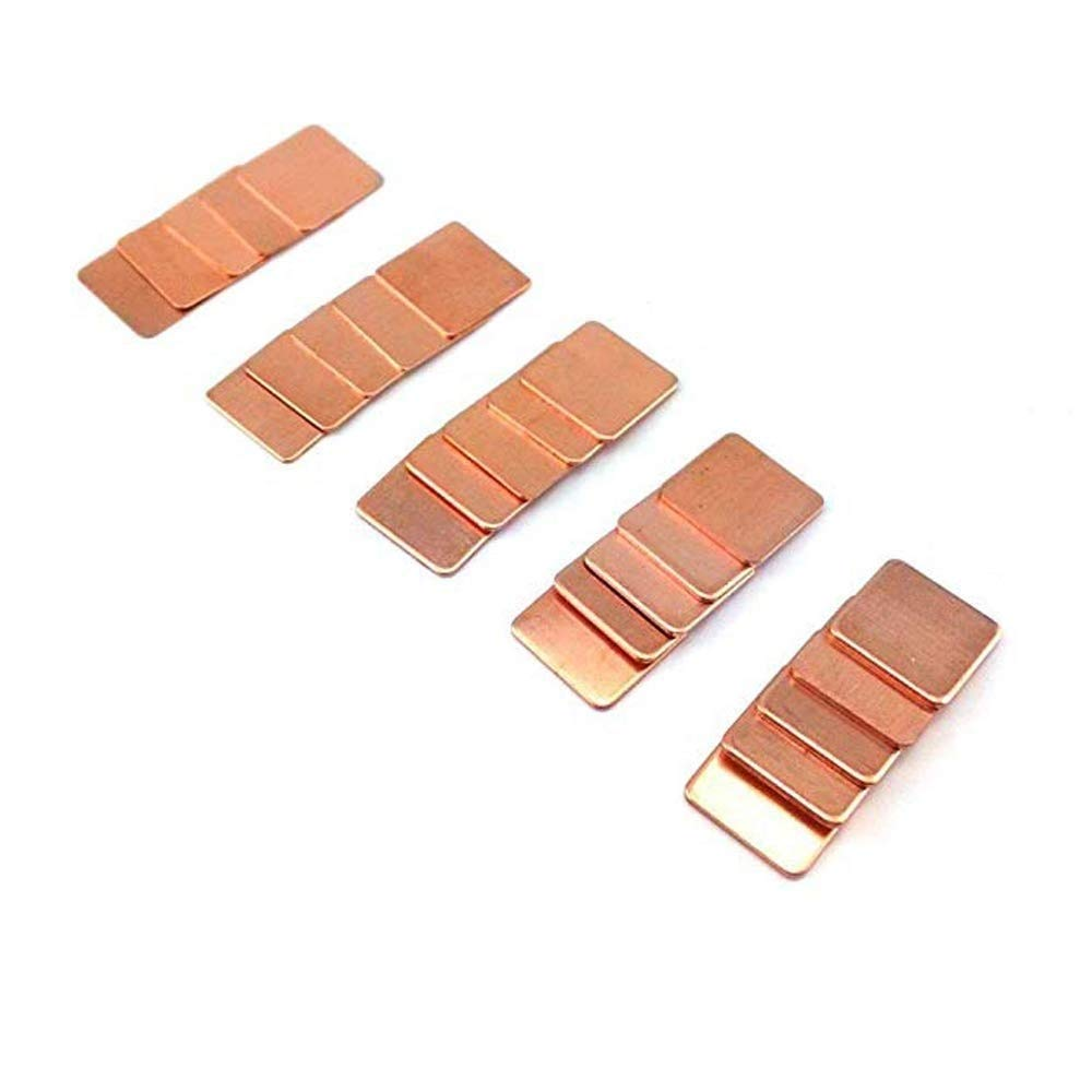 Easycargo 100Pcs 12 Sizes 15Mm Copper Shim Thermal Pad Kit 0.1Mm 0.3Mm 0.4Mm 0.5Mm 0.6Mm 0.8Mm 1Mm 1.2Mm 1.5Mm 1.8Mm 2Mm 3Mm, Cooler Heatsink for Cooling CPU GPU VGA RAM Nvme M.2 image number 2