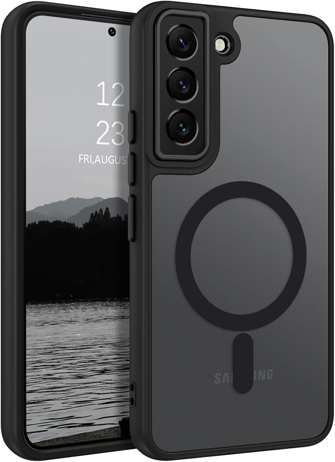 BENTOBEN Case for Samsung Galaxy S22, Compatible with Magsafe, Slim Magnetic Design Soft TPU Bumper Shockproof Protective Drop Protection Girls Women Men Boys Samsung S22, Black