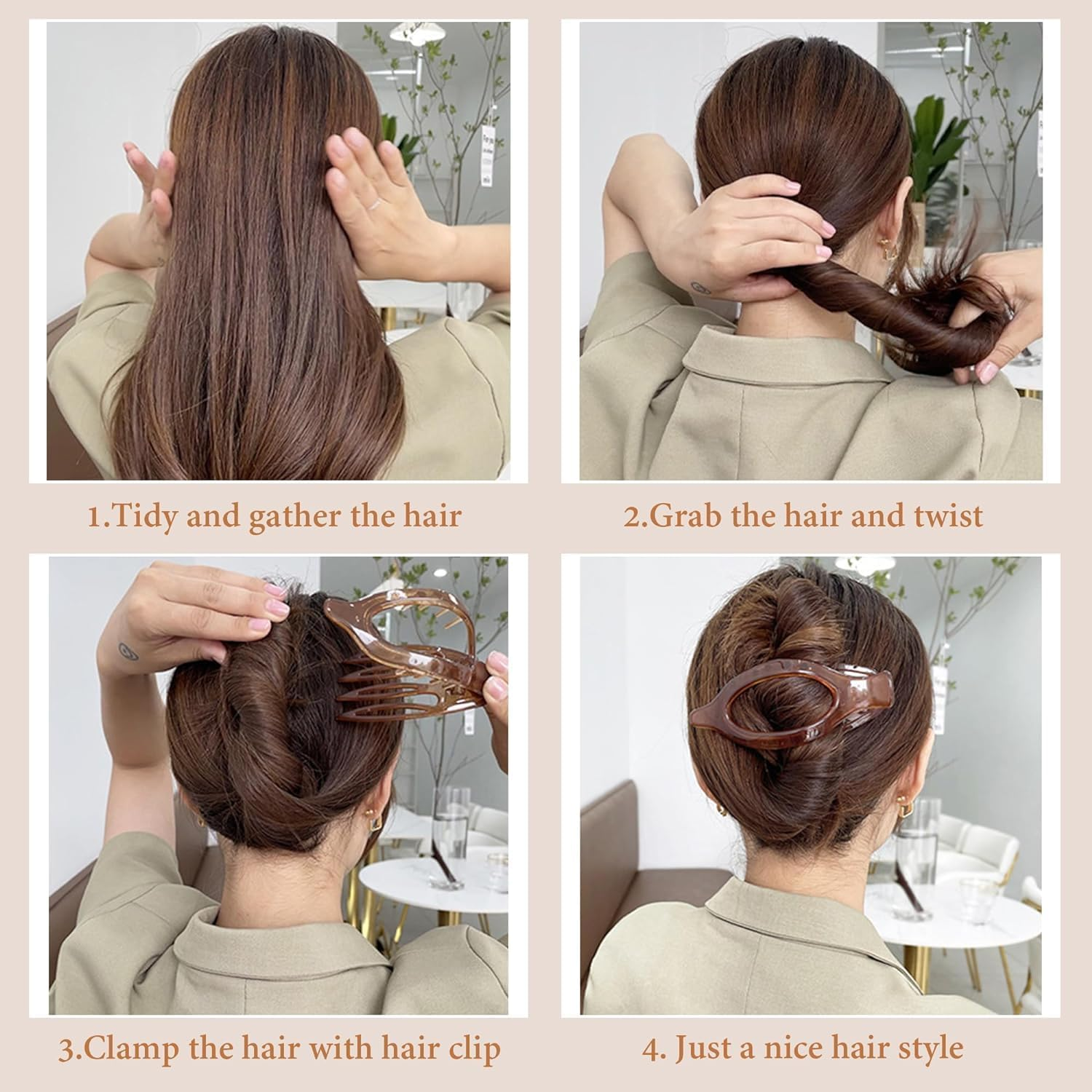 French Concord Curved Hair Clips - 6Pcs Claw Clips, Flat Hair Clips, Alligator Hair Clip for Women image number 5